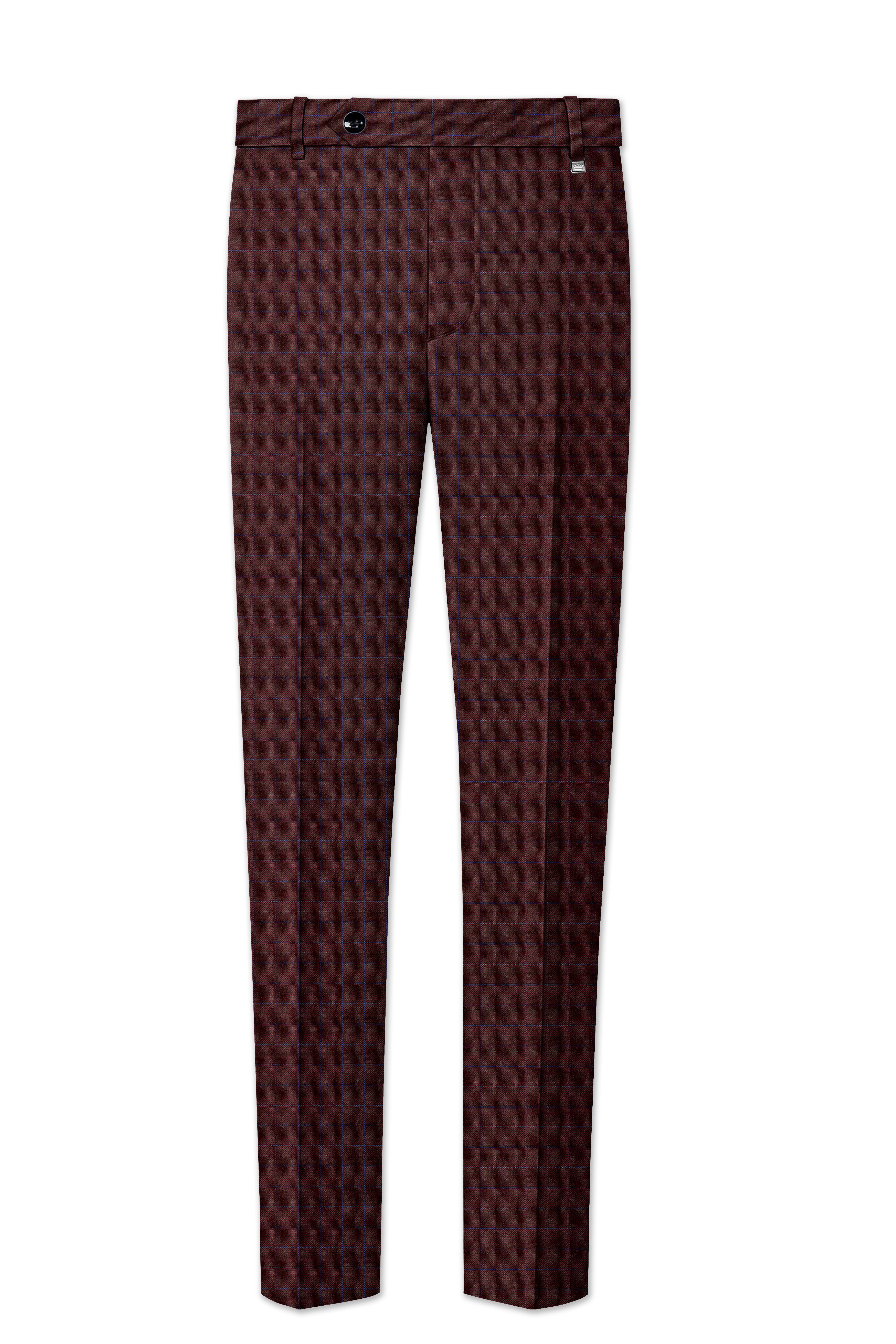 Wolvoro-Eclipse Brown Plaid Wool Rich Double Breasted Suit