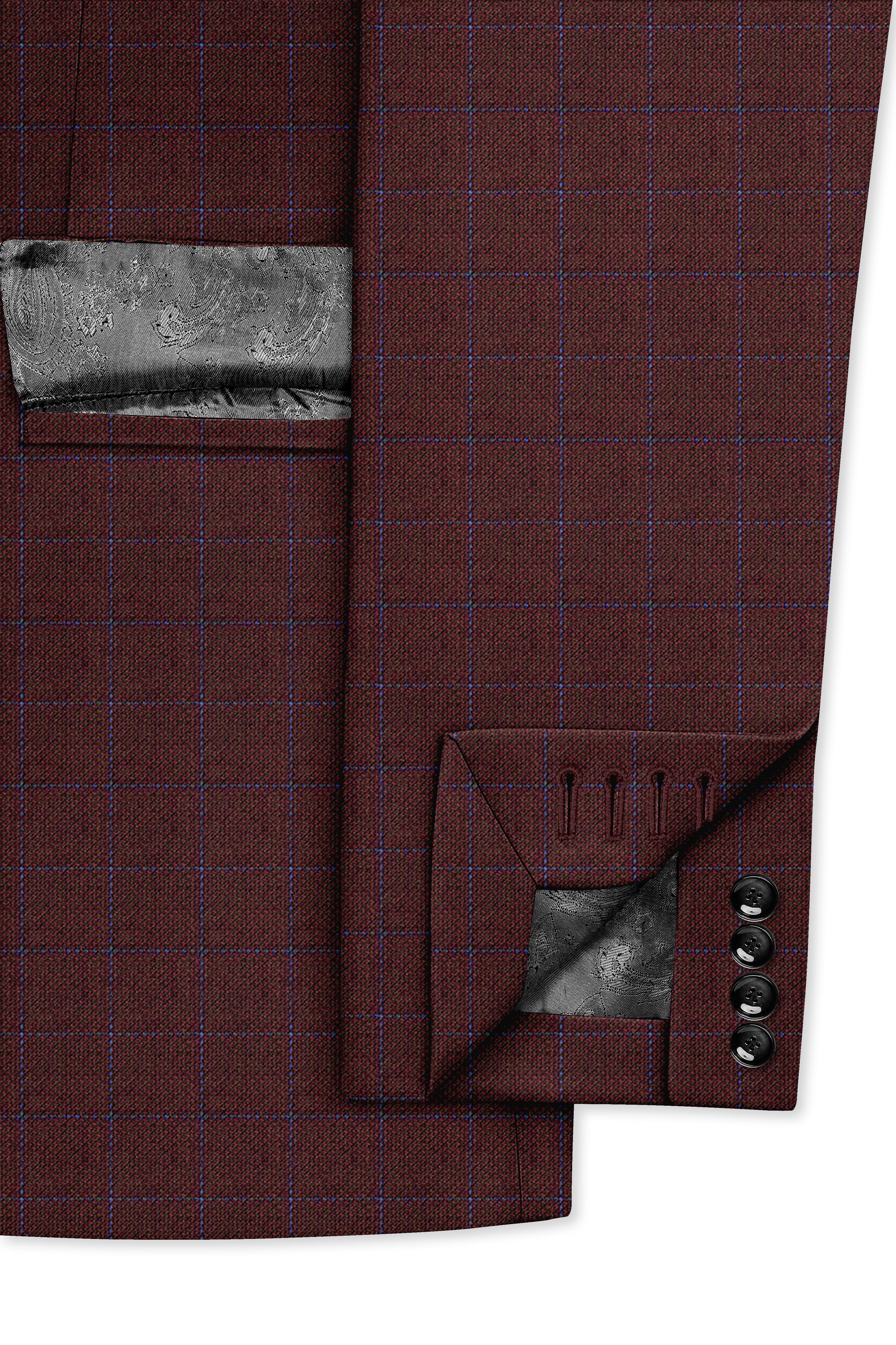 Wolvoro-Eclipse Brown Plaid Wool Rich Double Breasted Suit