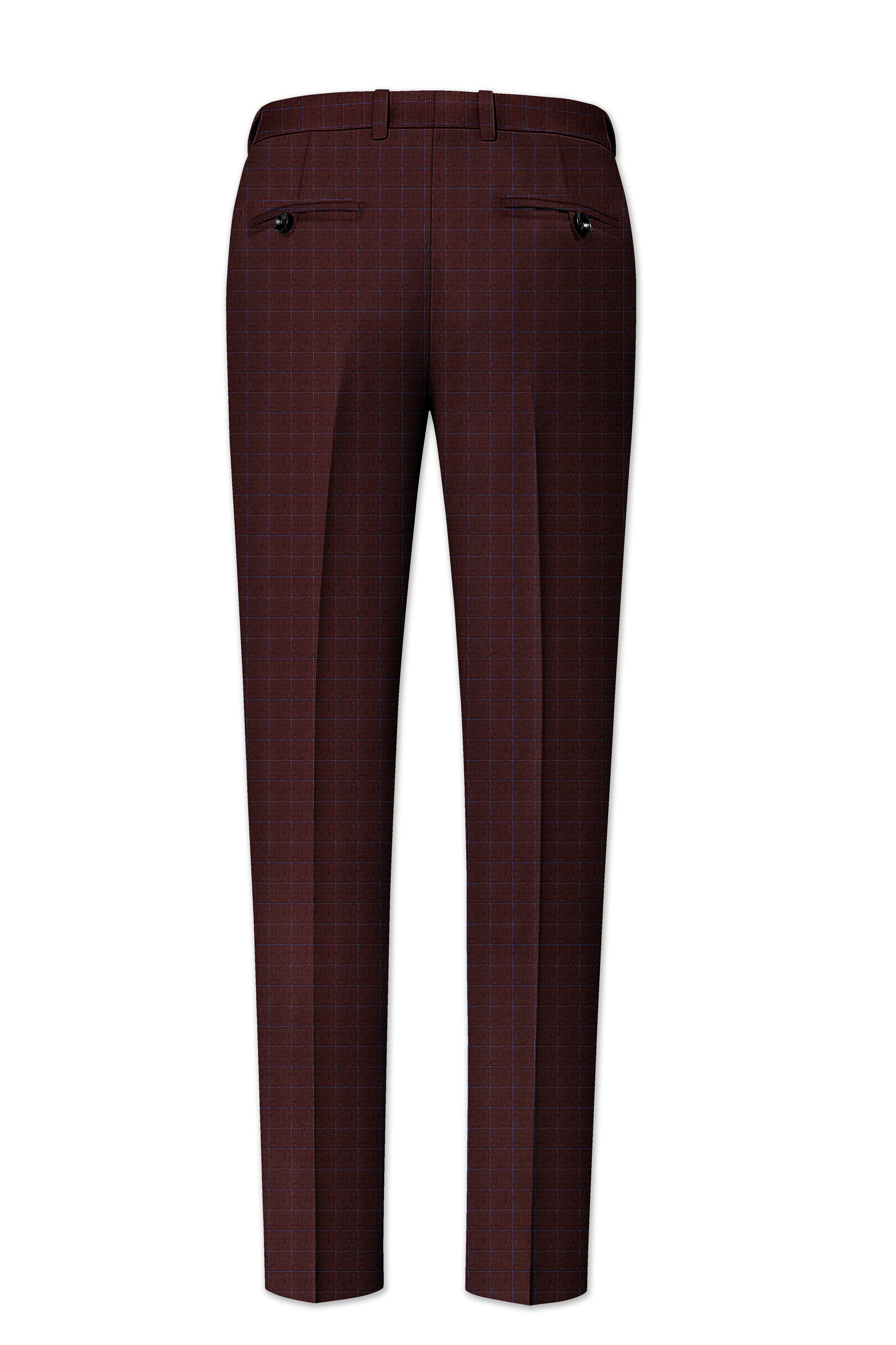 Wolvoro-Eclipse Brown Plaid Wool Rich Single Breasted Suit
