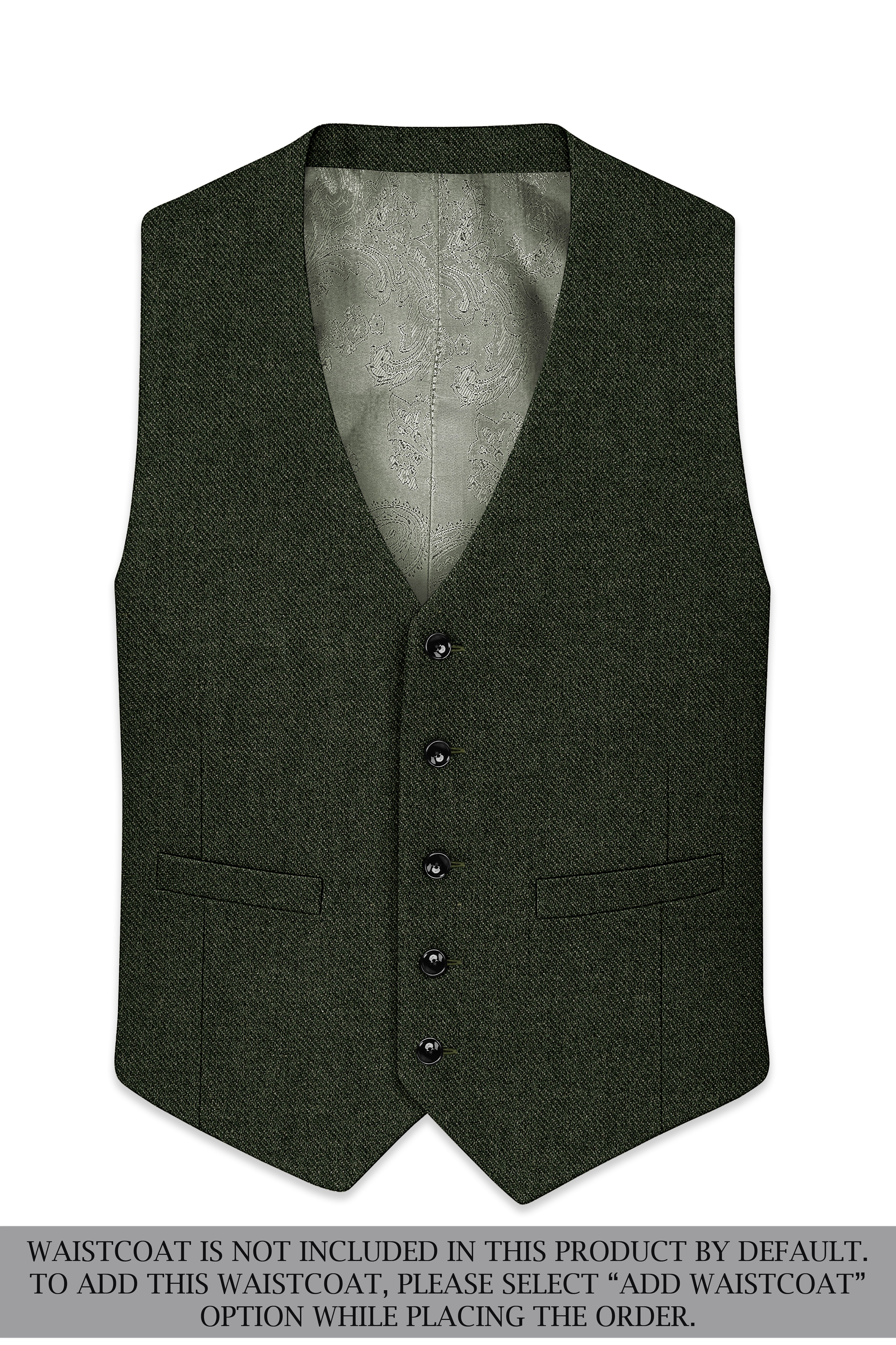 Olvoro-Rifle Green Textured Tweed Double Breasted Suit