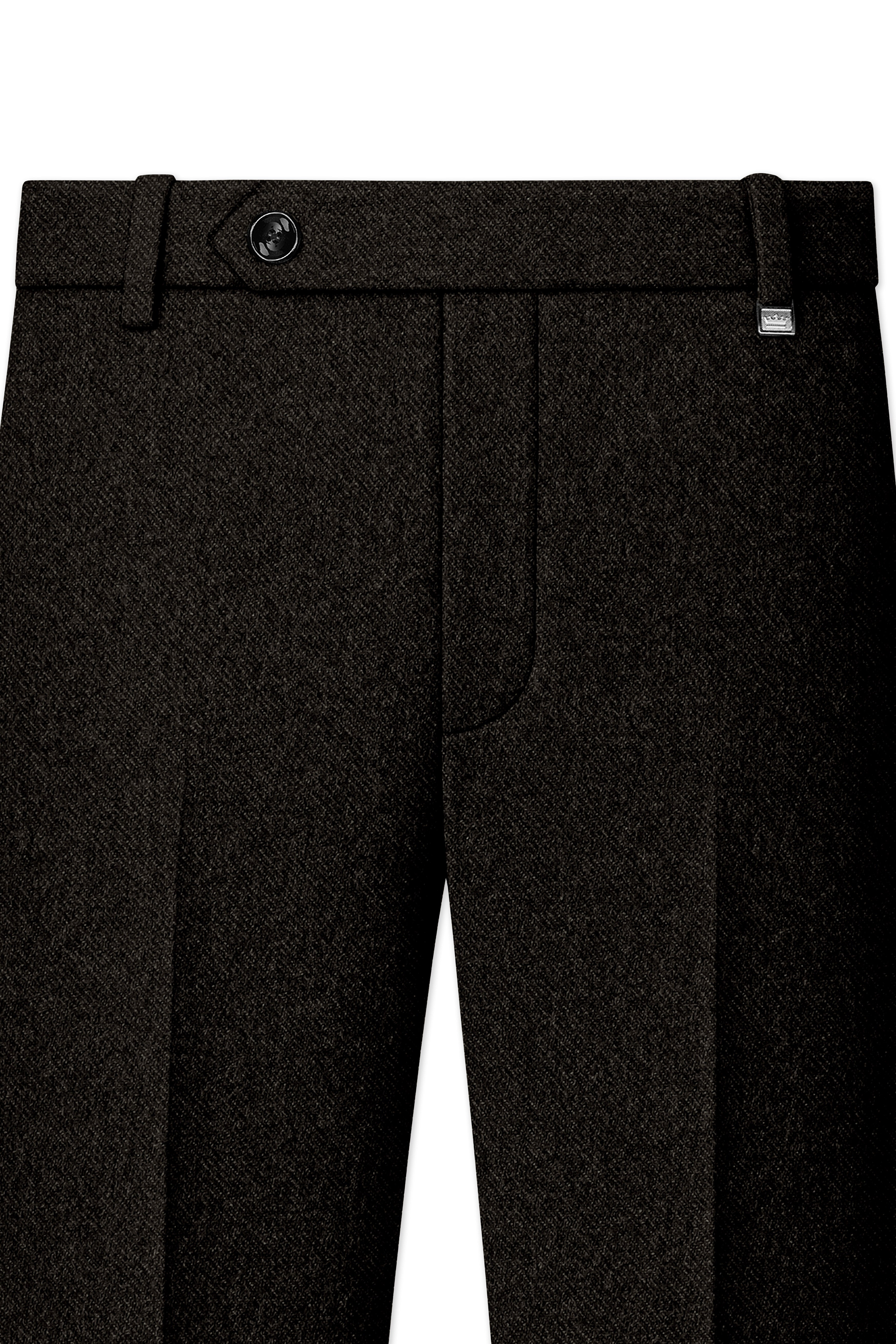 Aurezeus-Zeus Brown Textured Tweed Double Breasted Suit