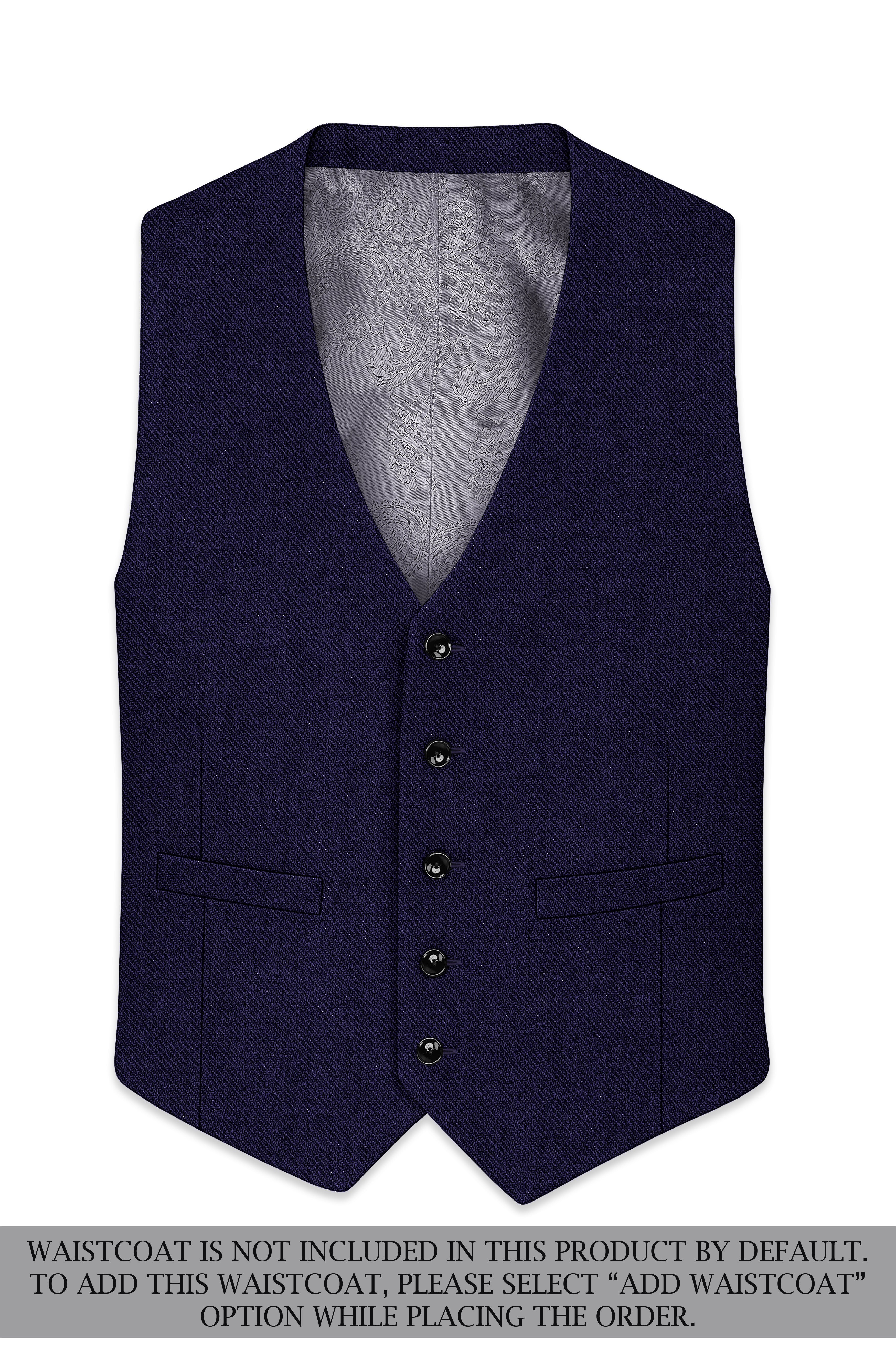 Bluvoro-Mirage Blue Textured Tweed Double Breasted Suit