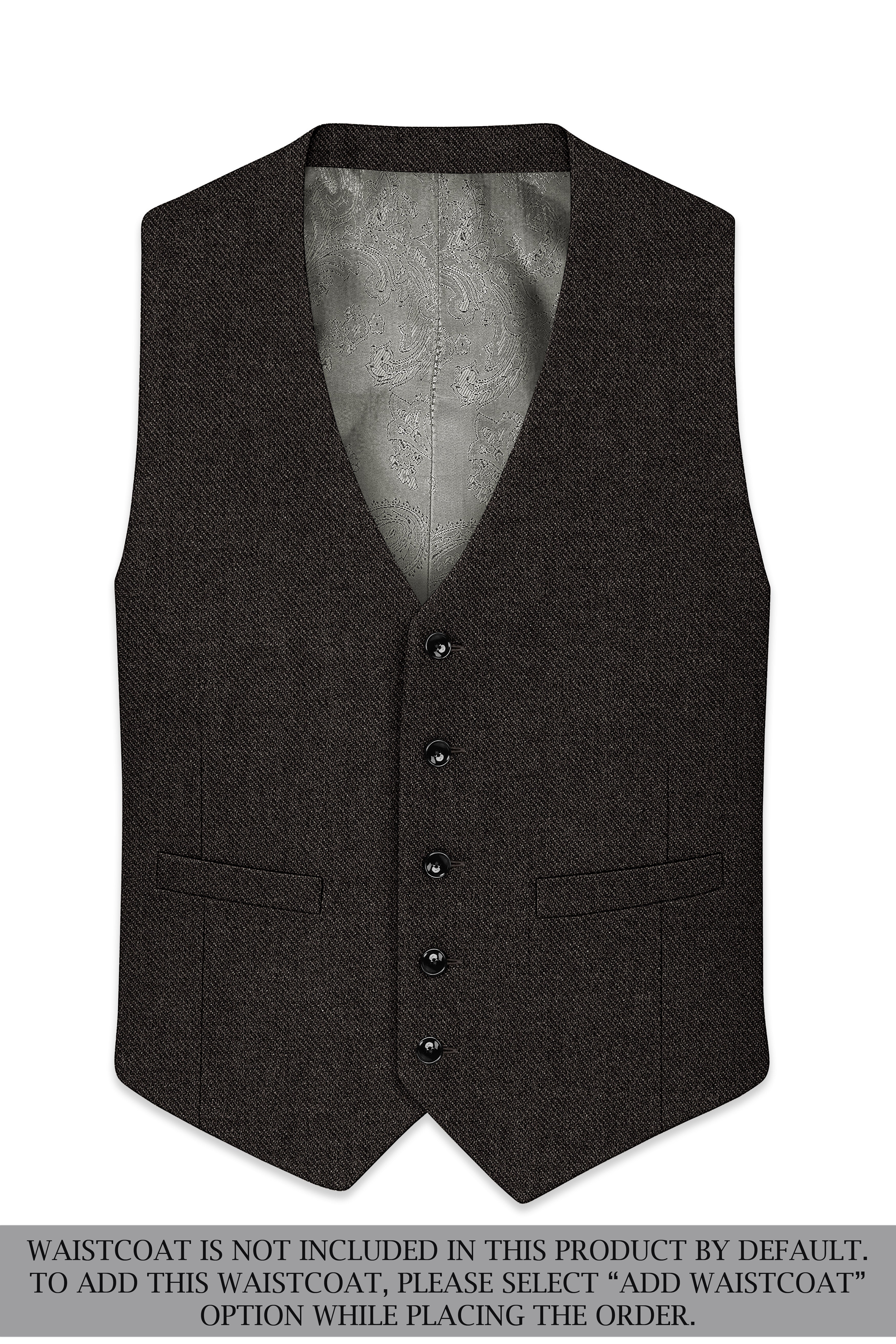 Auregond-Gondola Brown Textured Tweed Single Breasted Sports Suit