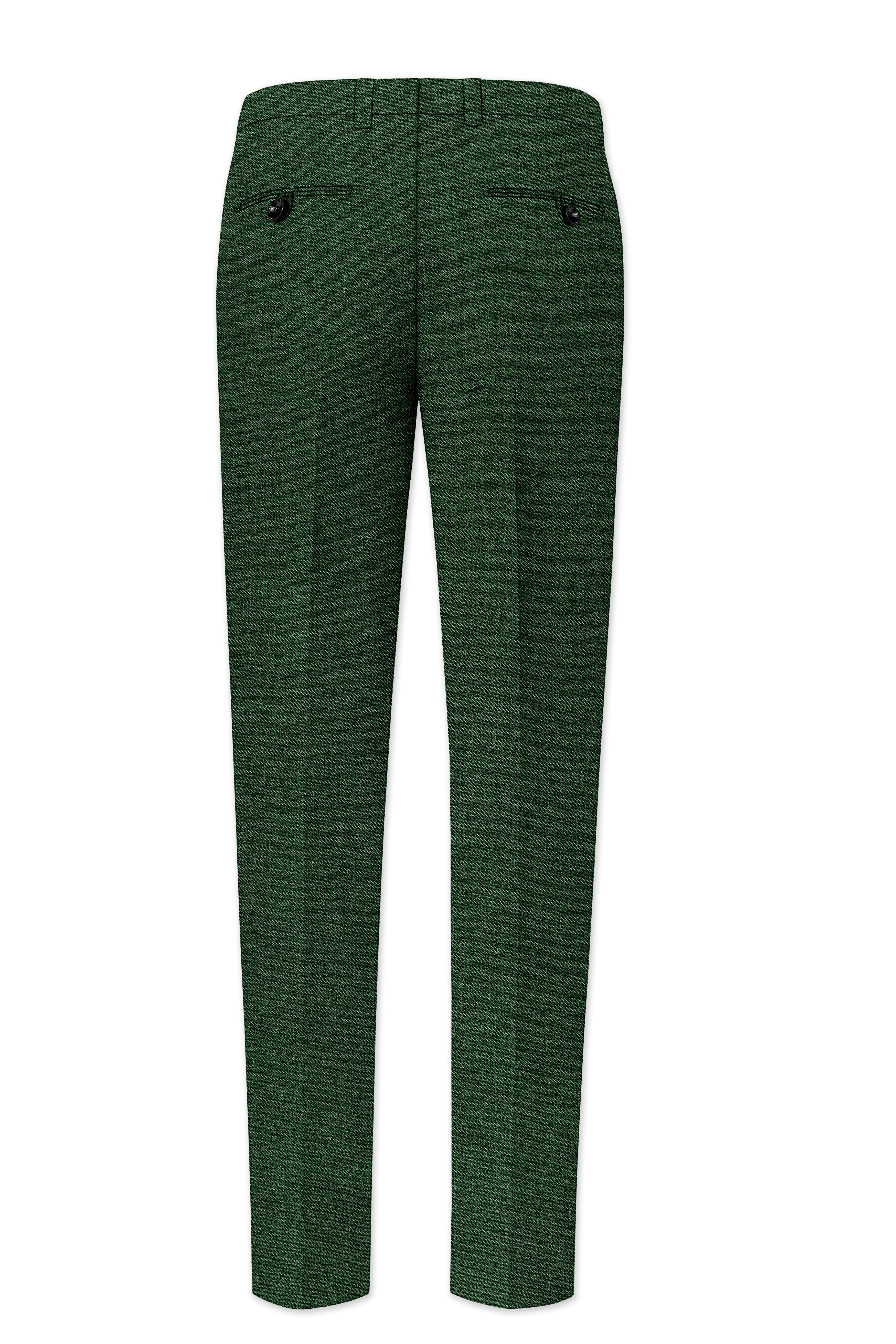 Virenza-Mystle Green Textured Tweed Single Breasted Sports Suit
