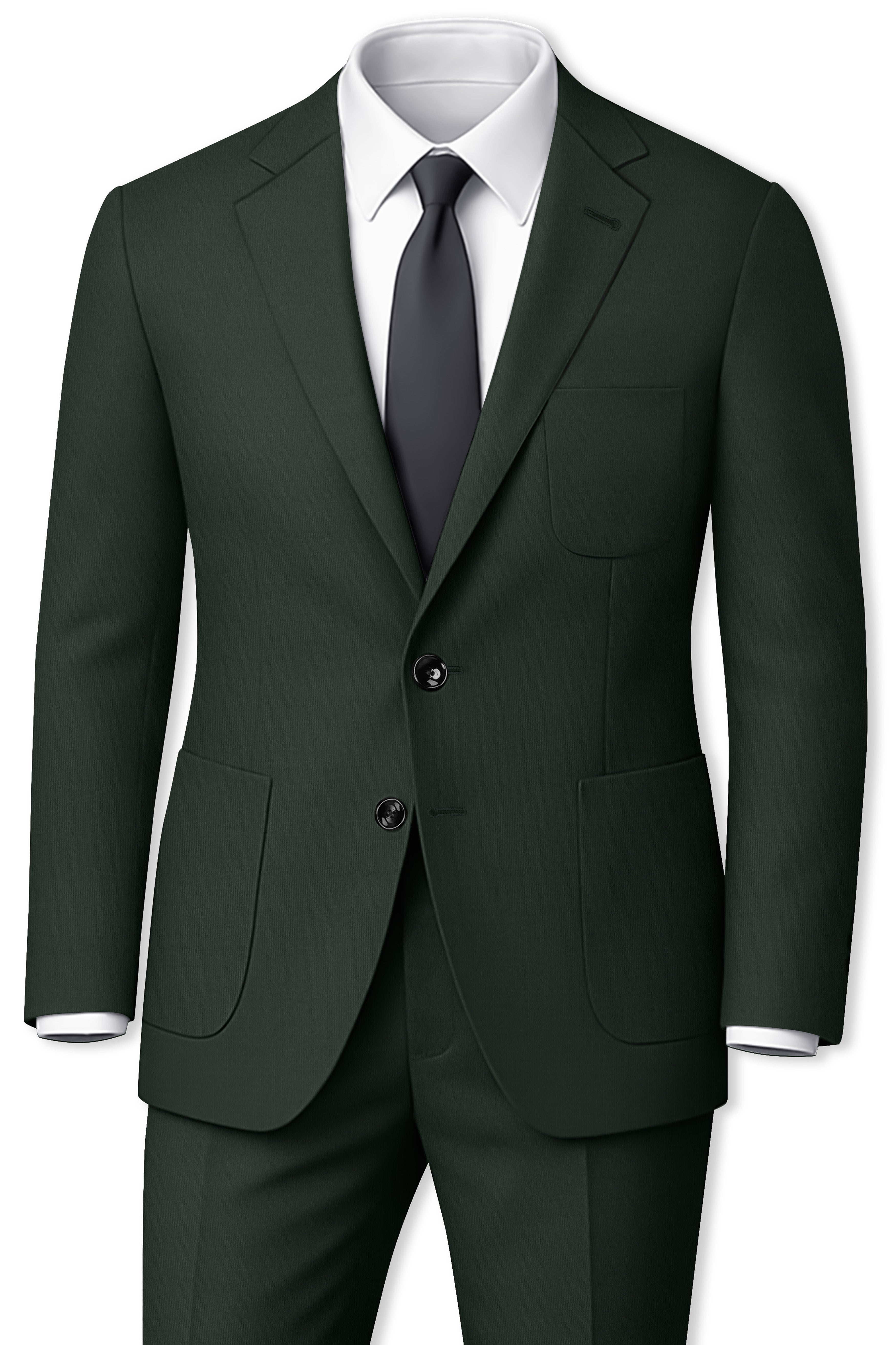 Virenza-Rangoon Green Solid Premium Cotton Single Breasted Sports Suit