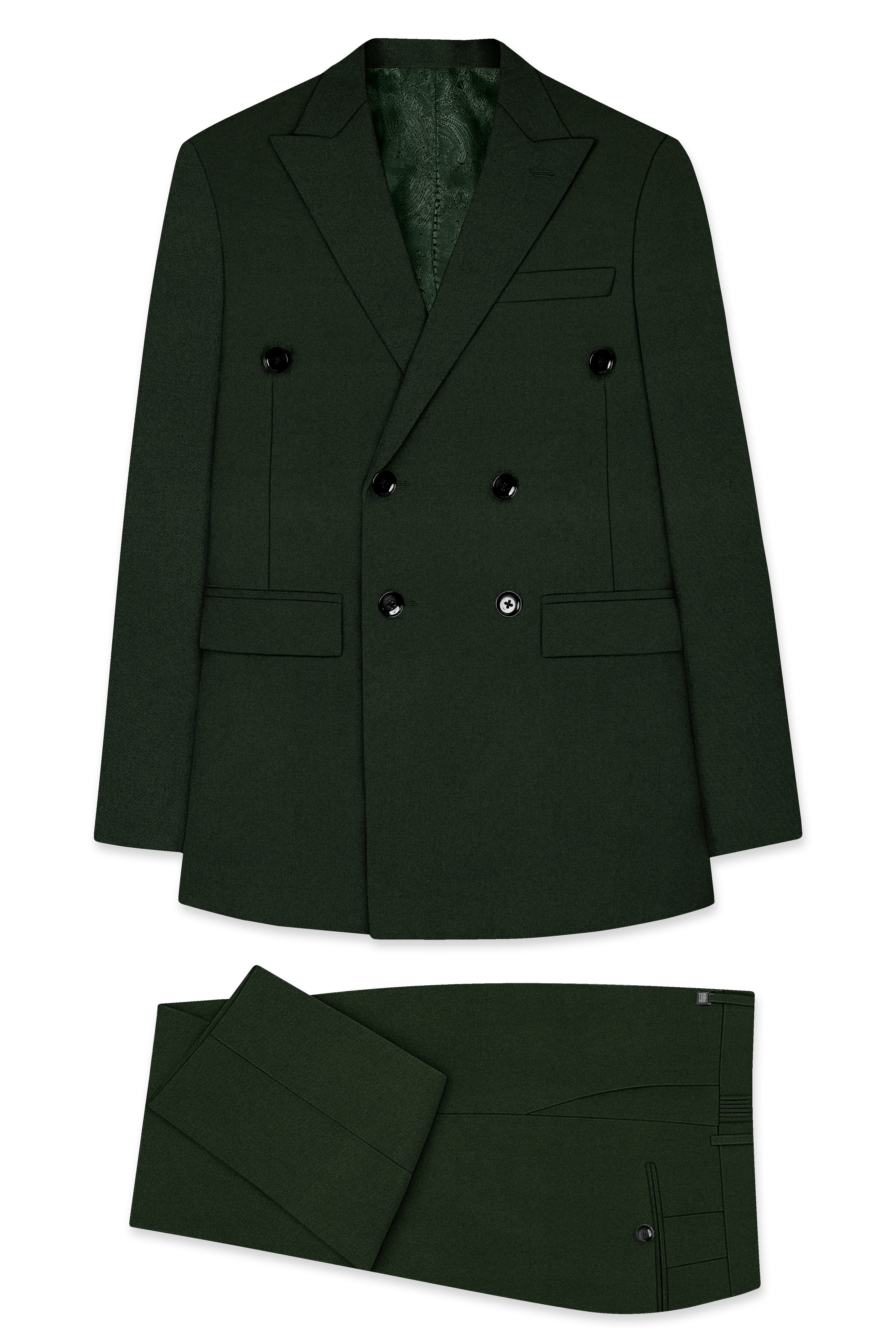Juniper Green Subtle Sheen Double Breasted Suit