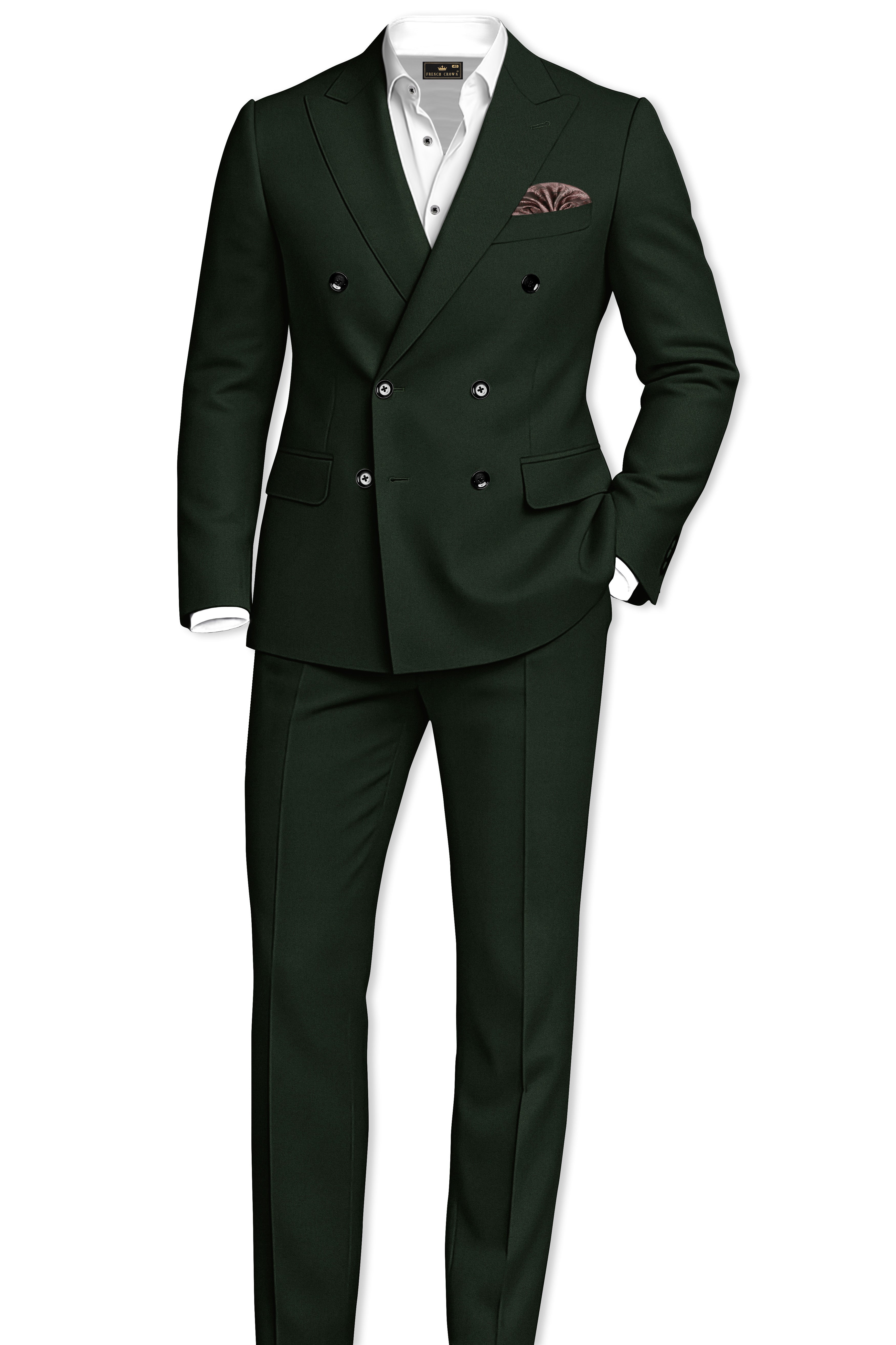 Juniper Green Subtle Sheen Double Breasted Suit