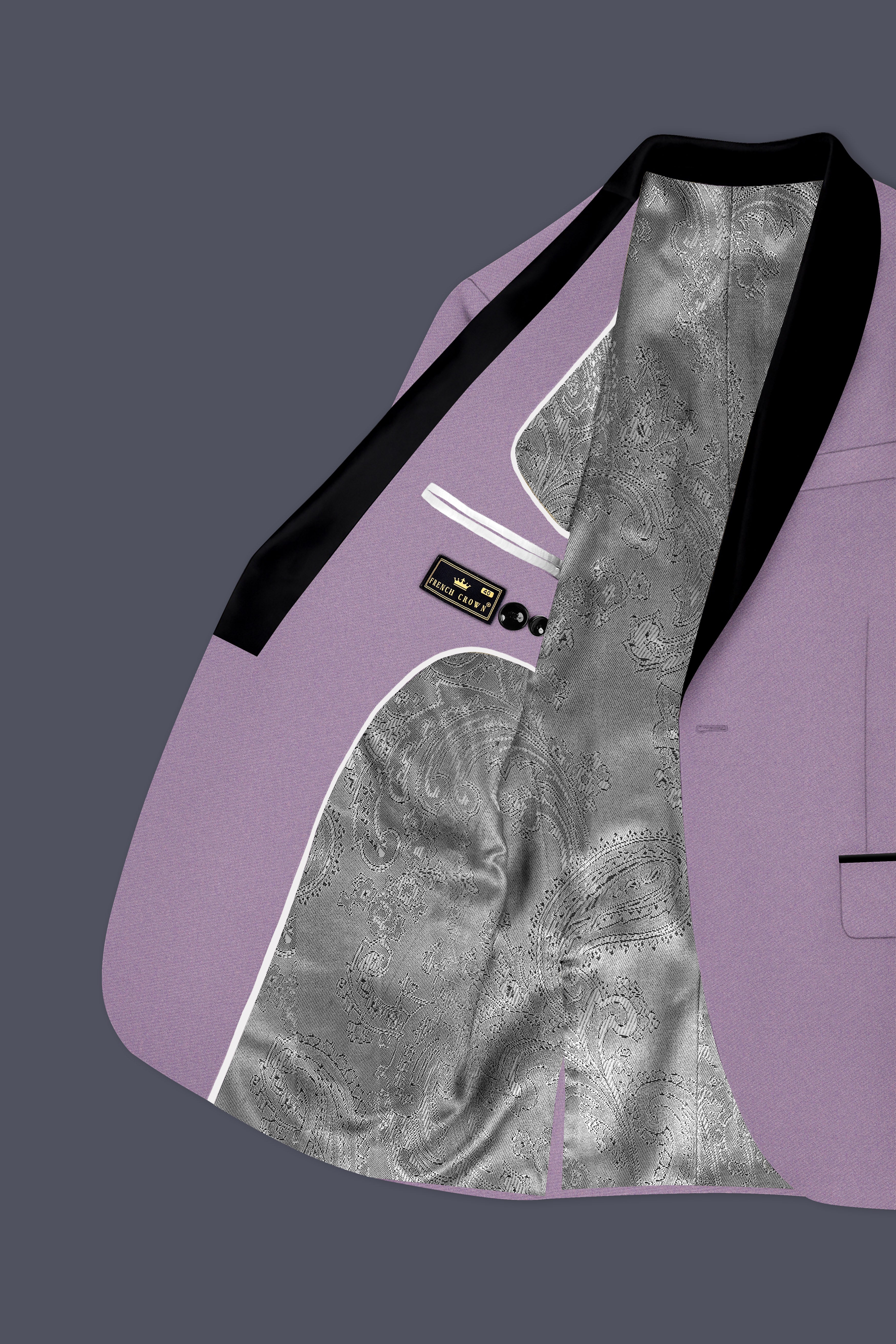 Violeto-Korean Mobster Purple 4-Way Stretch Wool Rich Tuxedo Suit