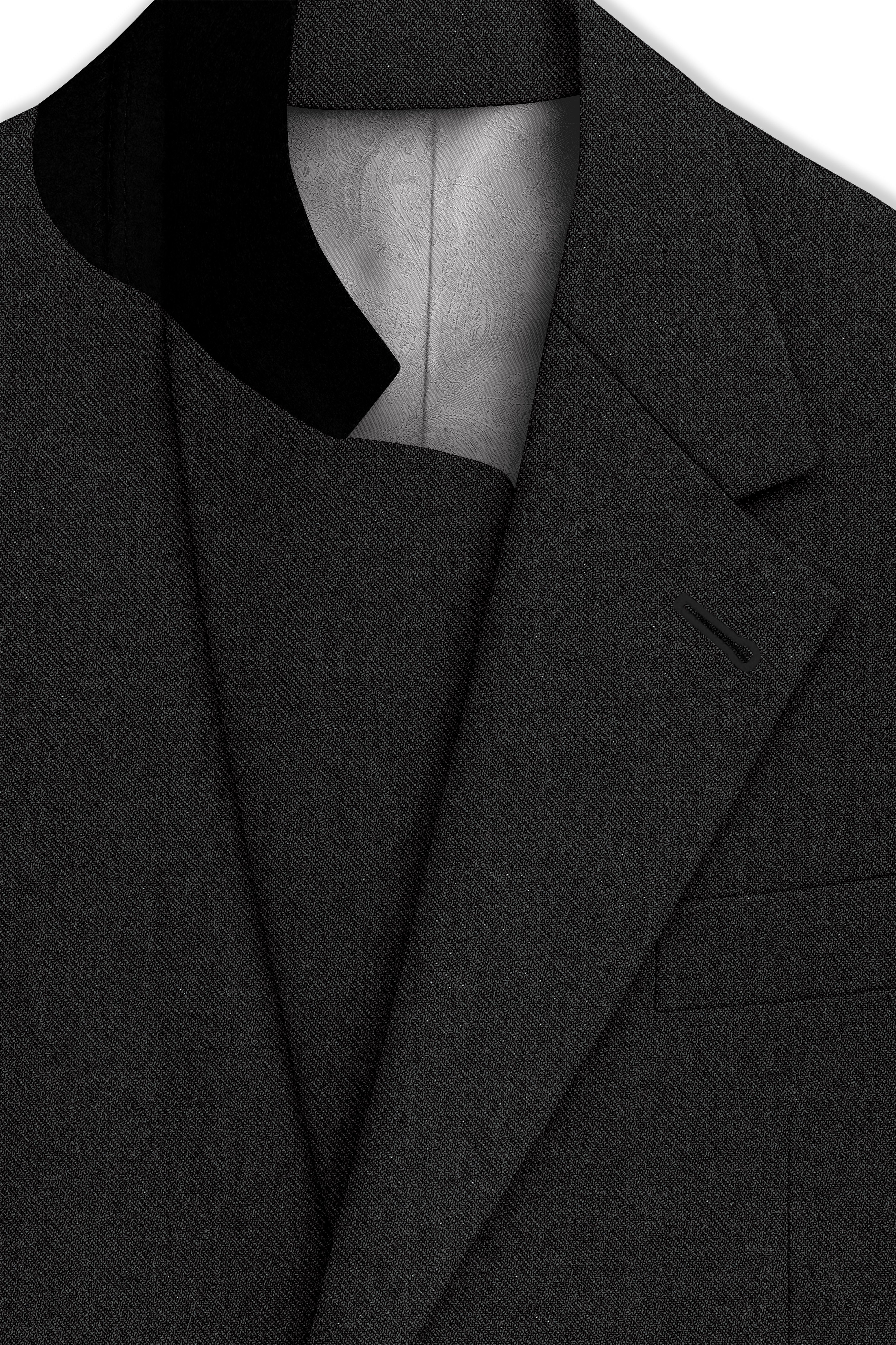 Cinerro-Mine Shaft Gray Textured Tweed Single Breasted Sports Suit