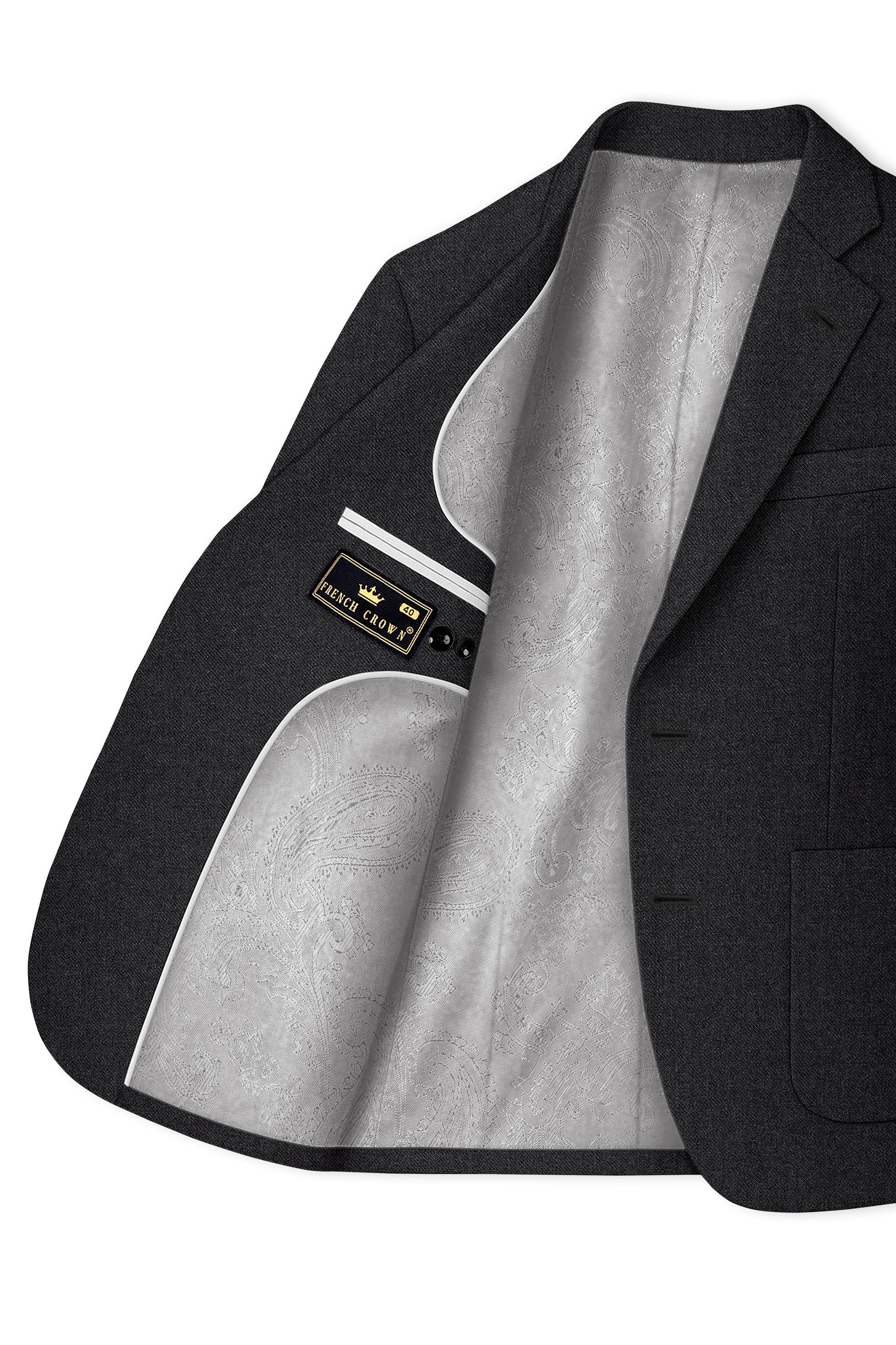 Cinerro-Mine Shaft Gray Textured Tweed Single Breasted Sports Suit