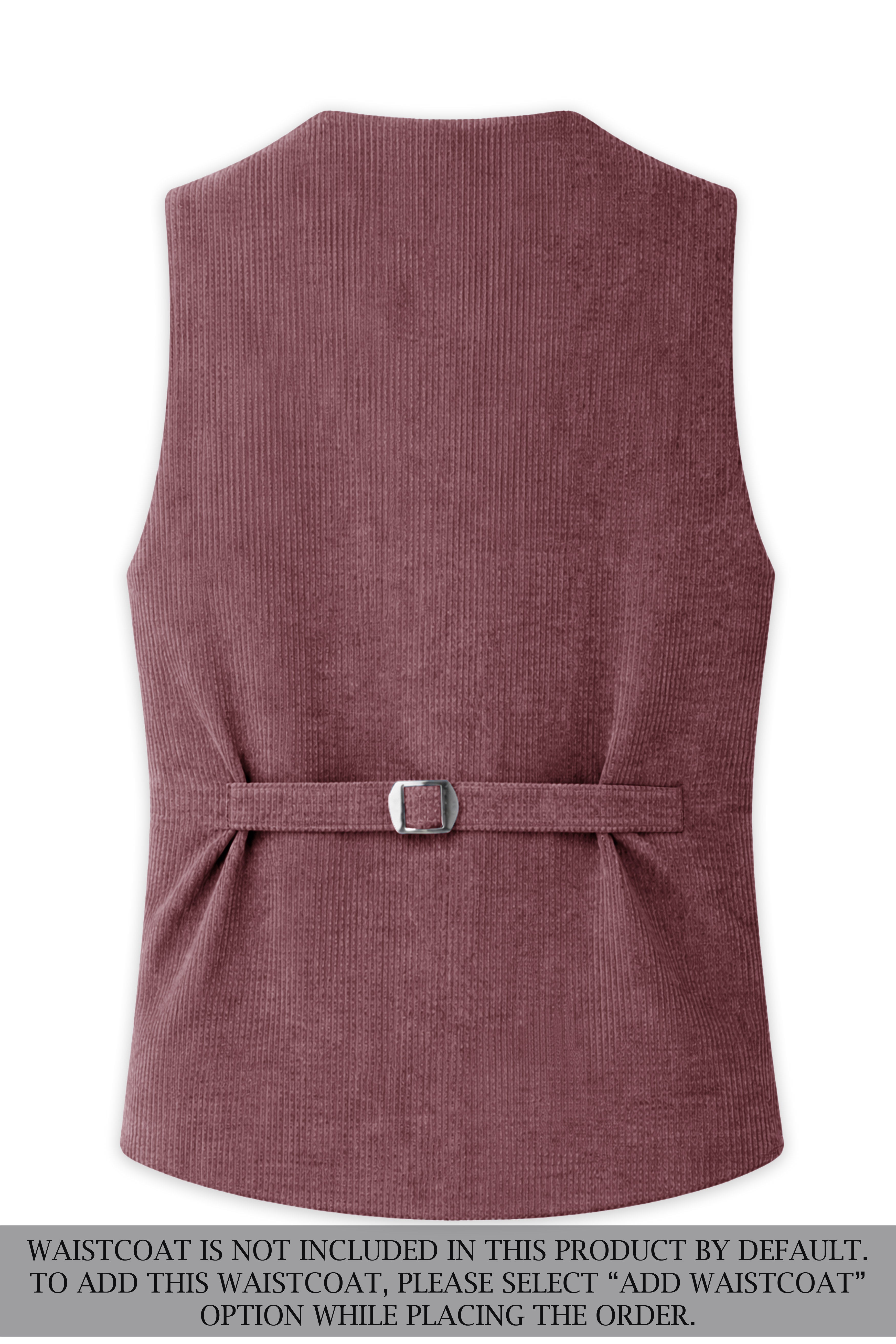 Tauzen-Rose Taupe Pink Corduroy Premium Single Breasted Sports Suit