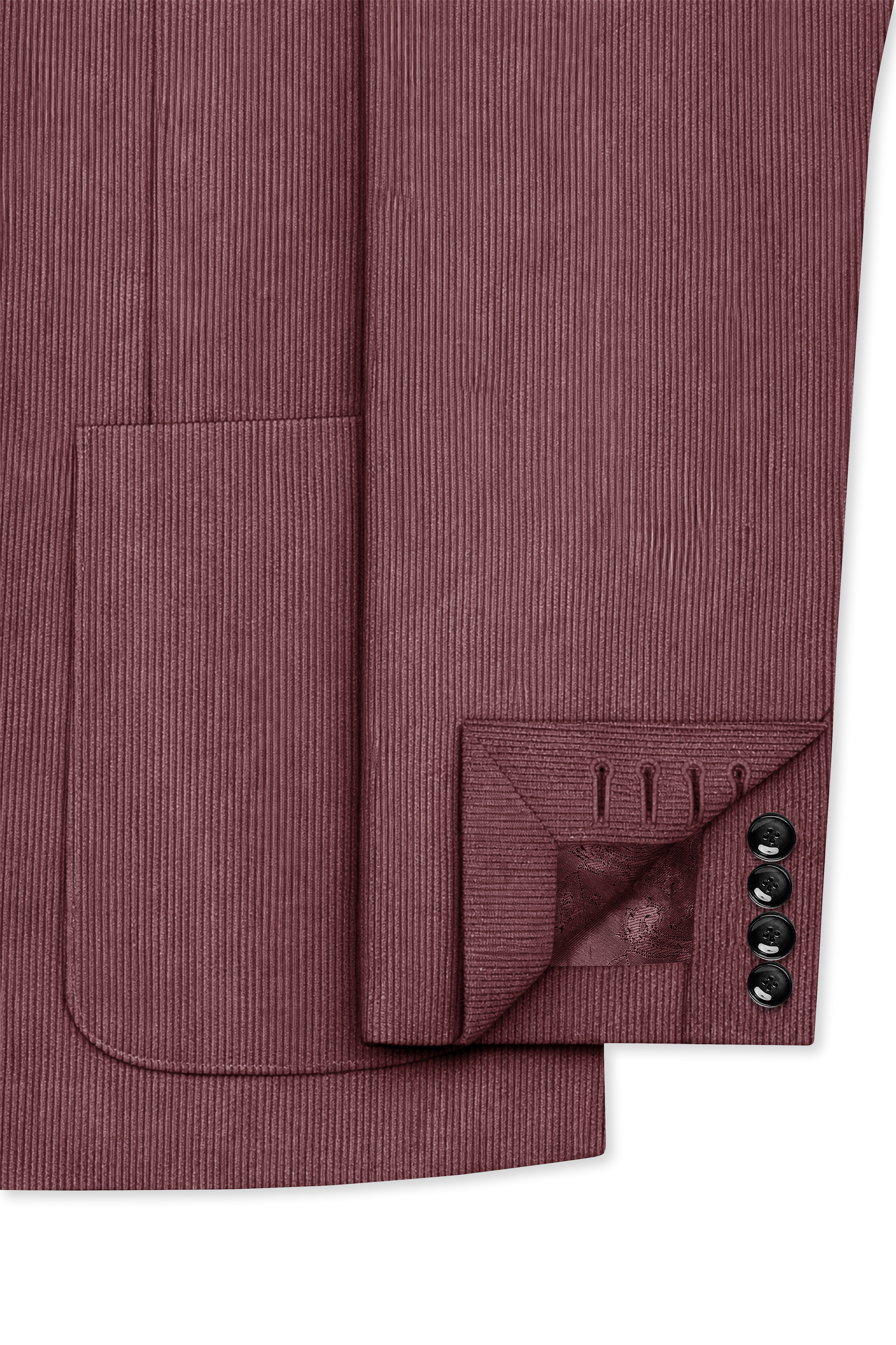Tauzen-Rose Taupe Pink Corduroy Premium Single Breasted Sports Suit