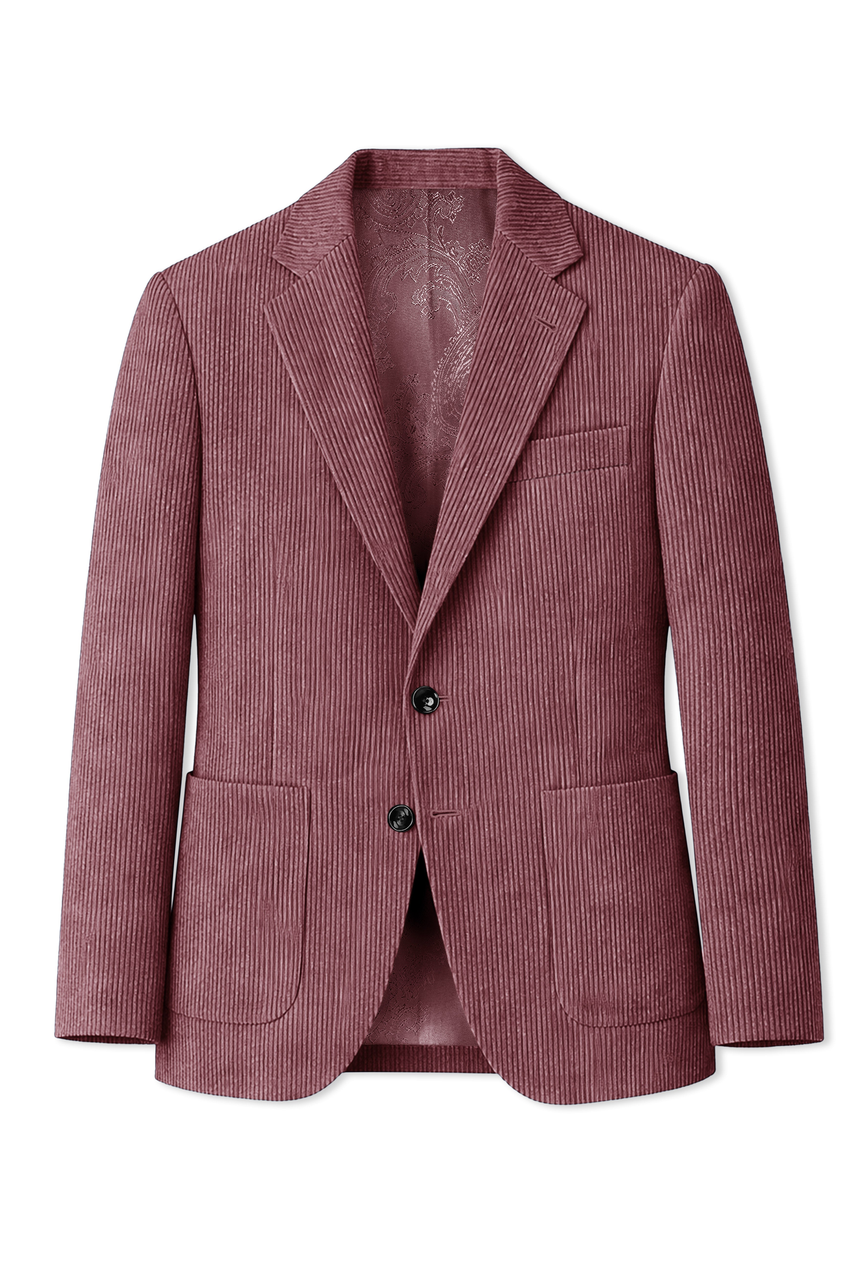 Tauzen-Rose Taupe Pink Corduroy Premium Single Breasted Sports Suit