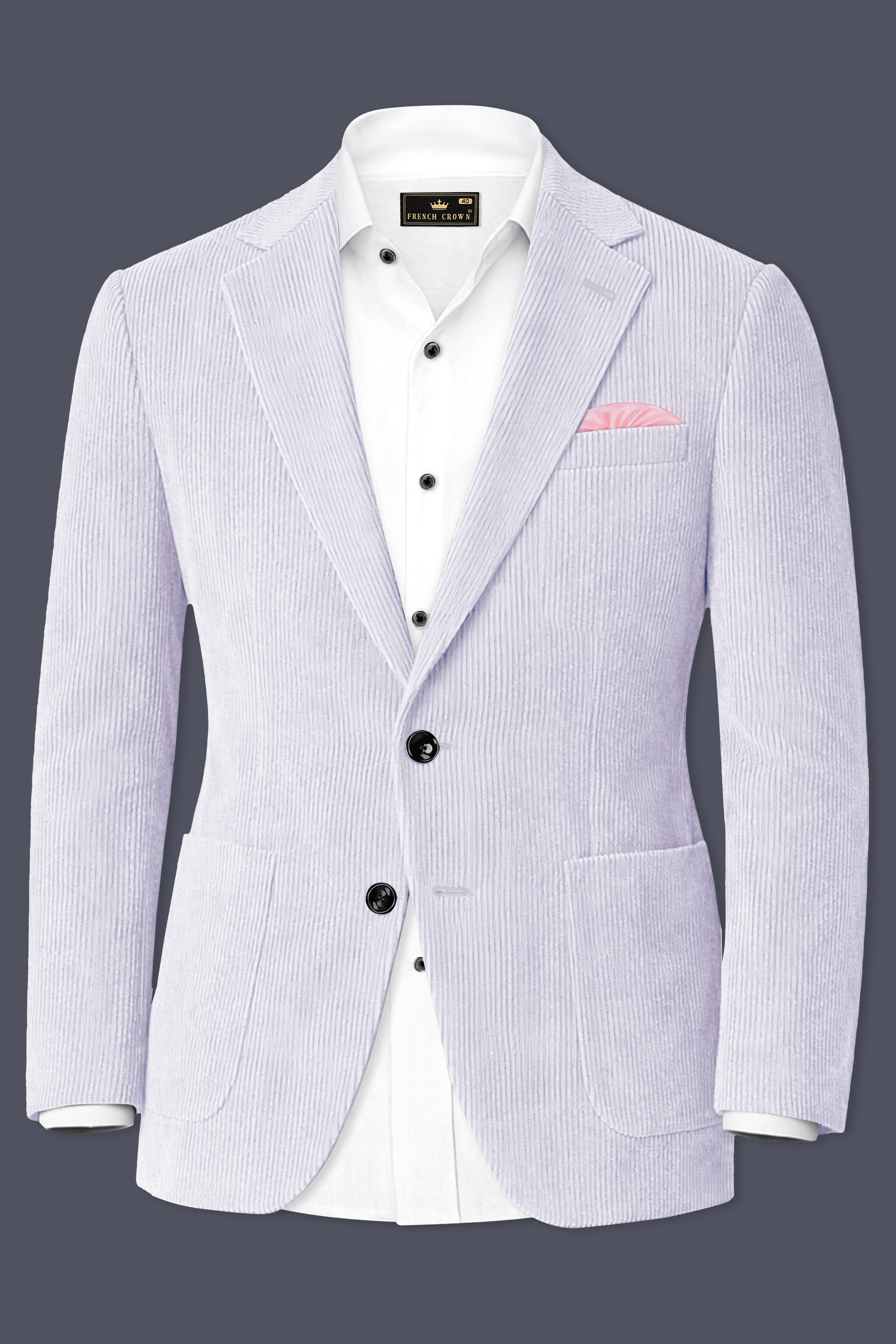 Auremerc-Mercury Gray Corduroy Premium Single Breasted Sports Suit