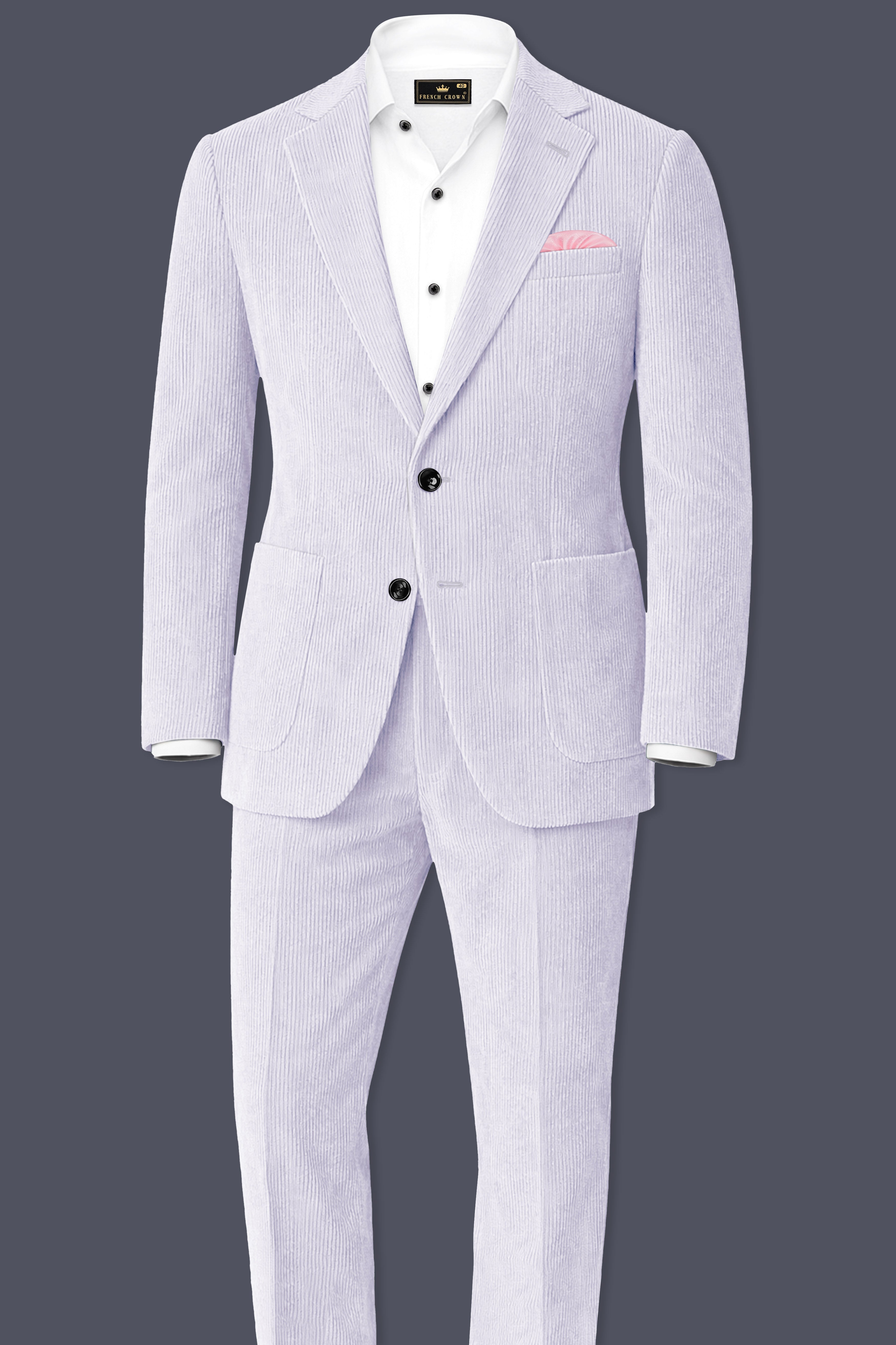 Auremerc-Mercury Gray Corduroy Premium Single Breasted Sports Suit