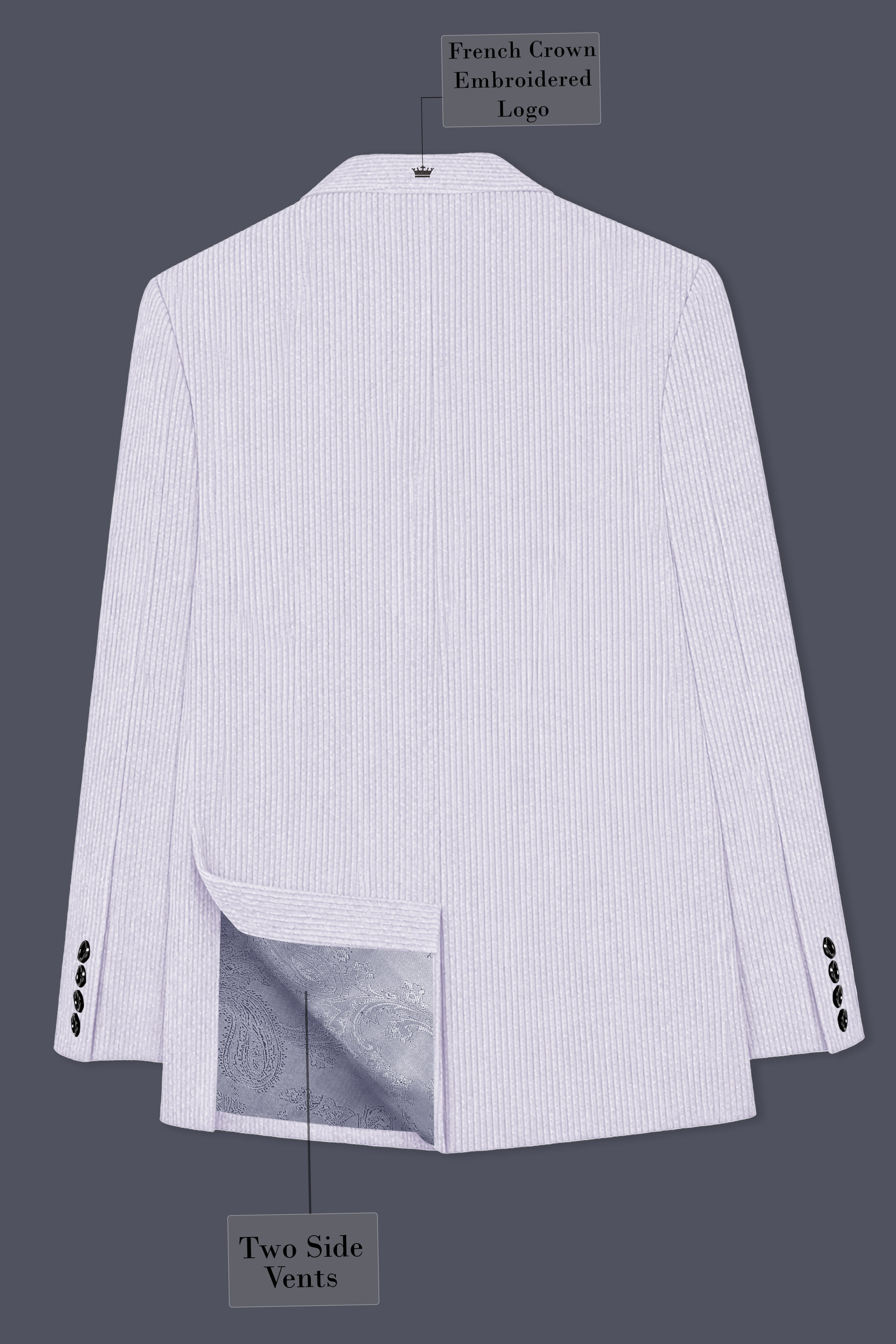Auremerc-Mercury Gray Corduroy Premium Single Breasted Sports Suit