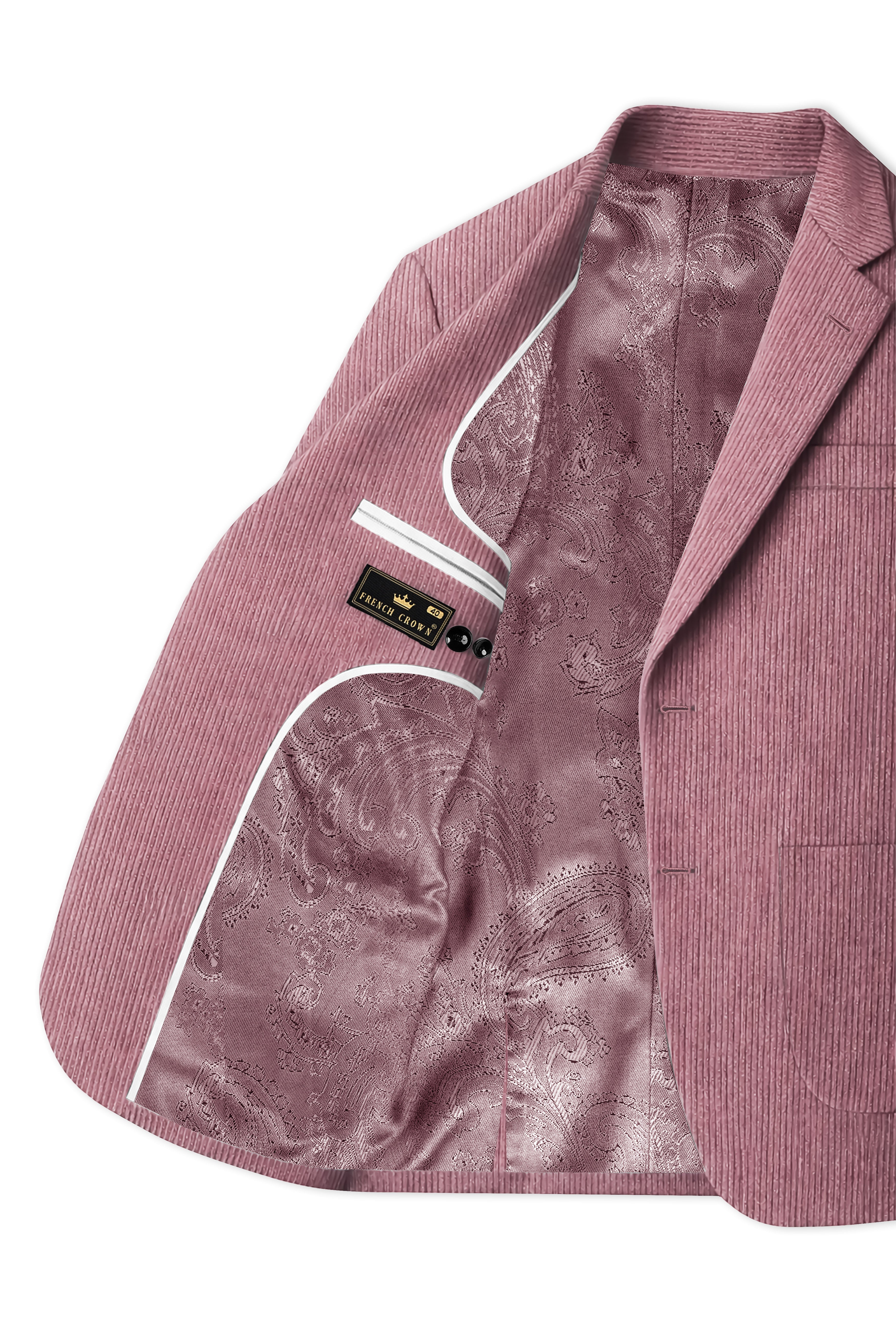 Petalux-Oriental Pink Corduroy Premium Single Breasted Sports Suit