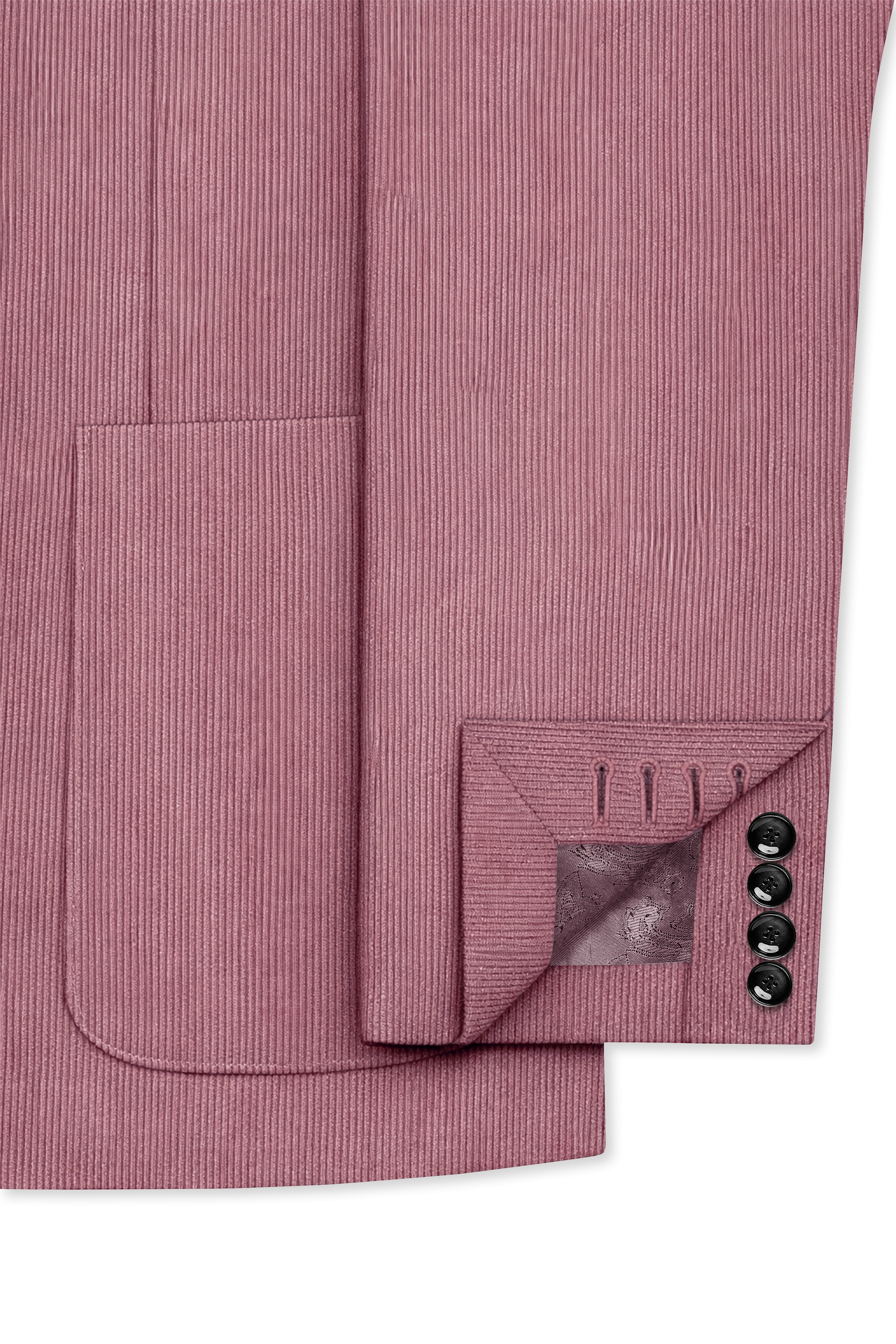 Petalux-Oriental Pink Corduroy Premium Single Breasted Sports Suit
