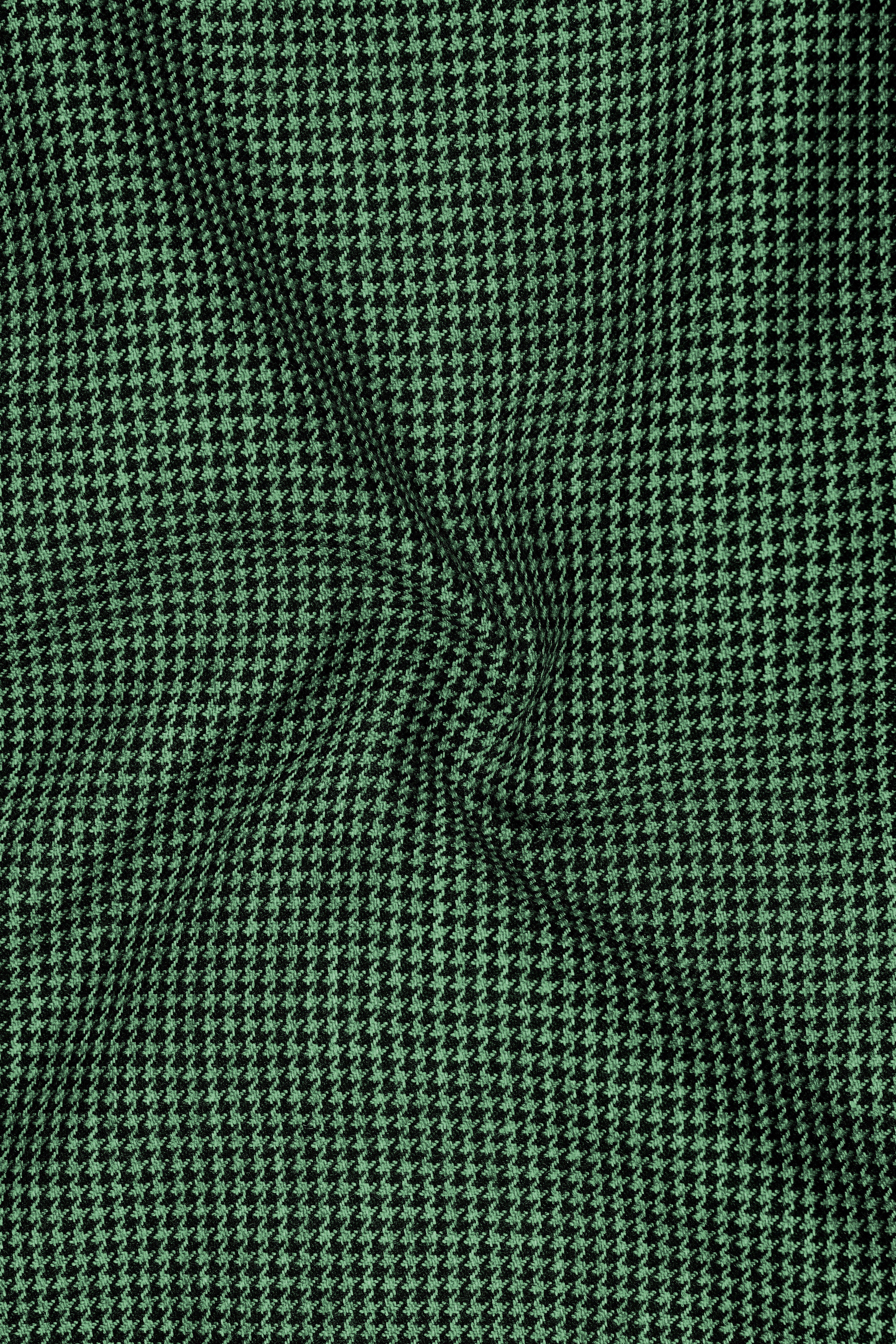 Regent-Plantation Green Classic Houndstooth Textured Tweed Double Breasted Suit
