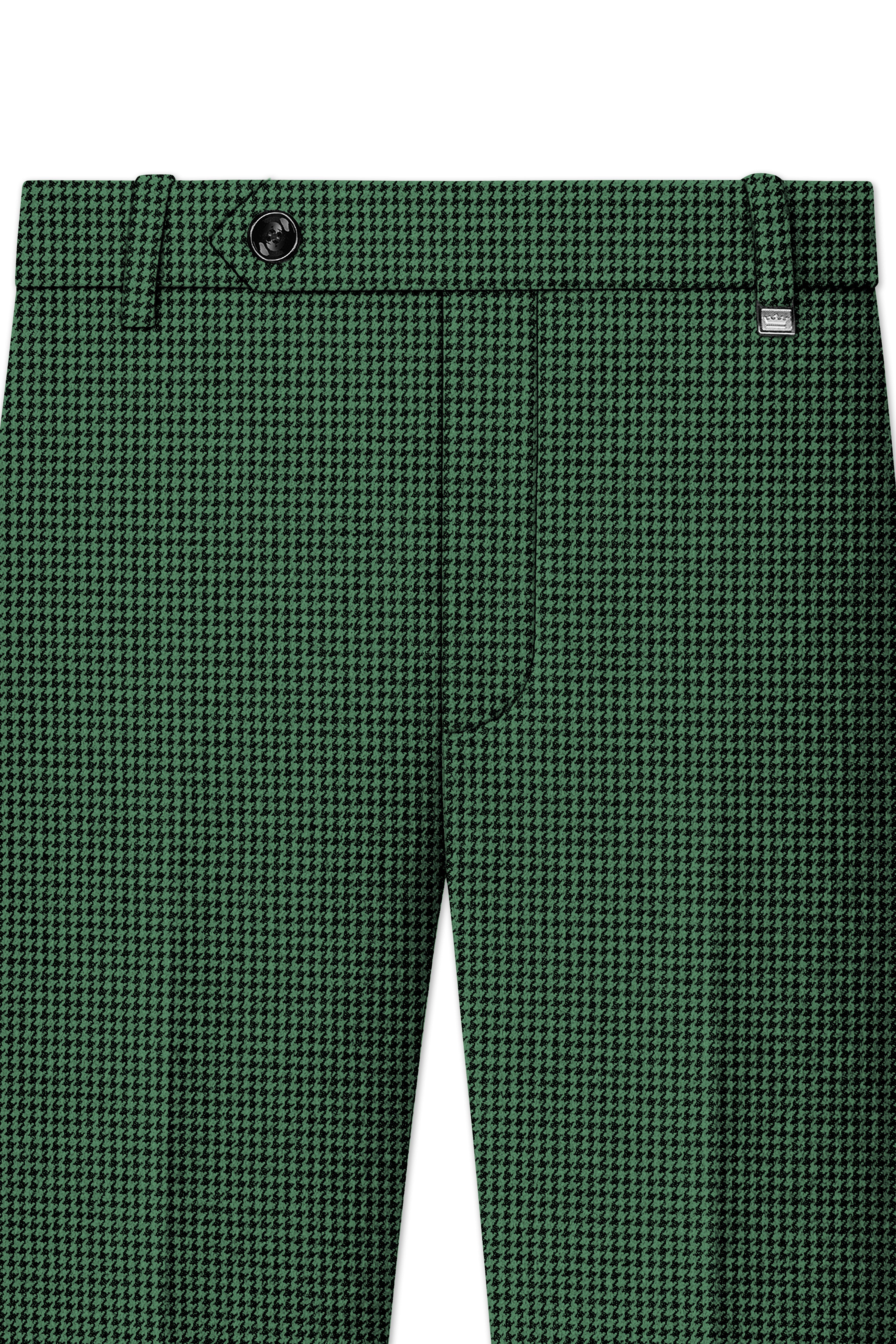 Regent-Plantation Green Classic Houndstooth Textured Tweed Single Breasted Sports Suit