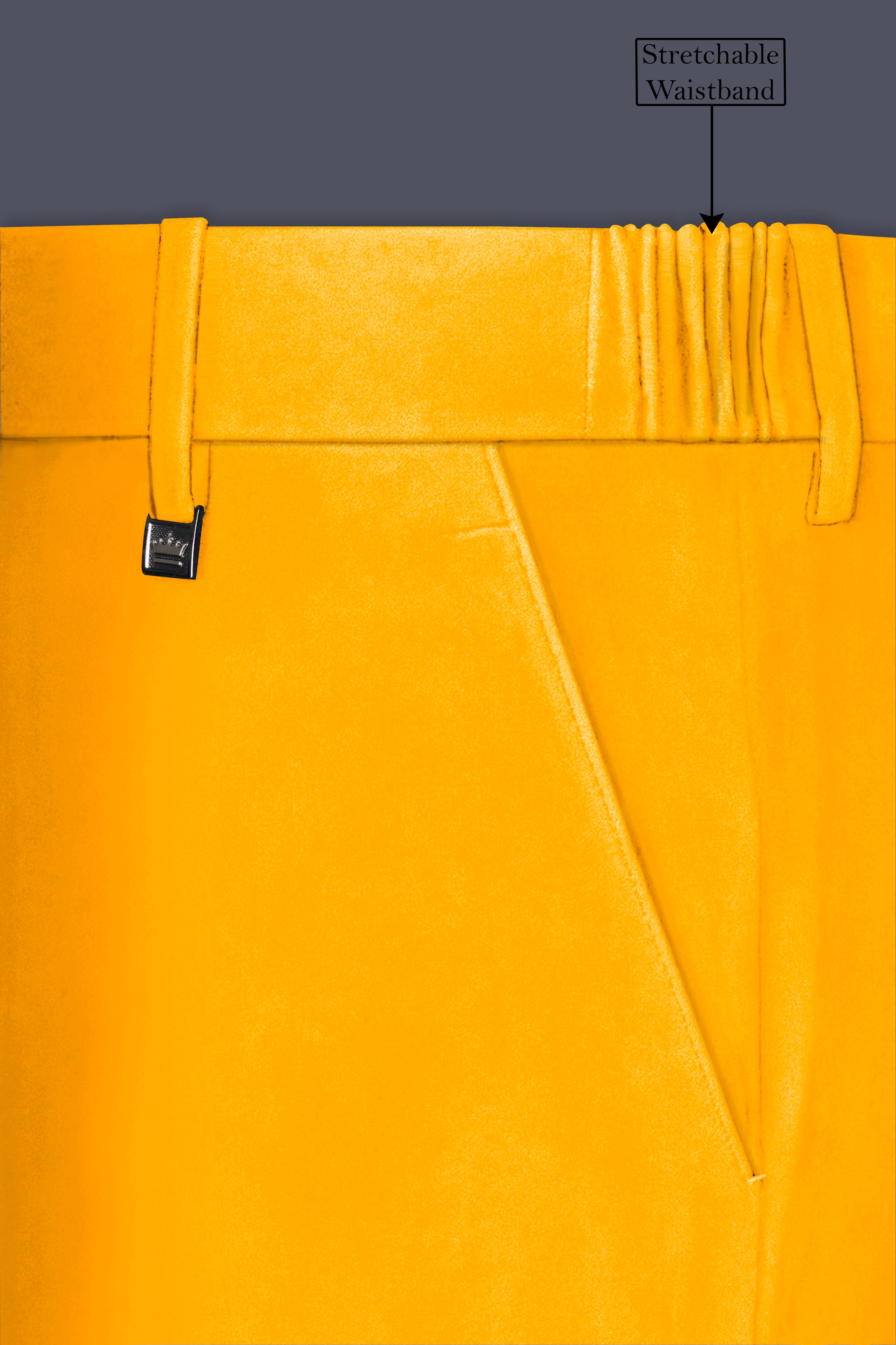 Marquis-Selective Yellow Velvet Peak Lapel Tuxedo Suit