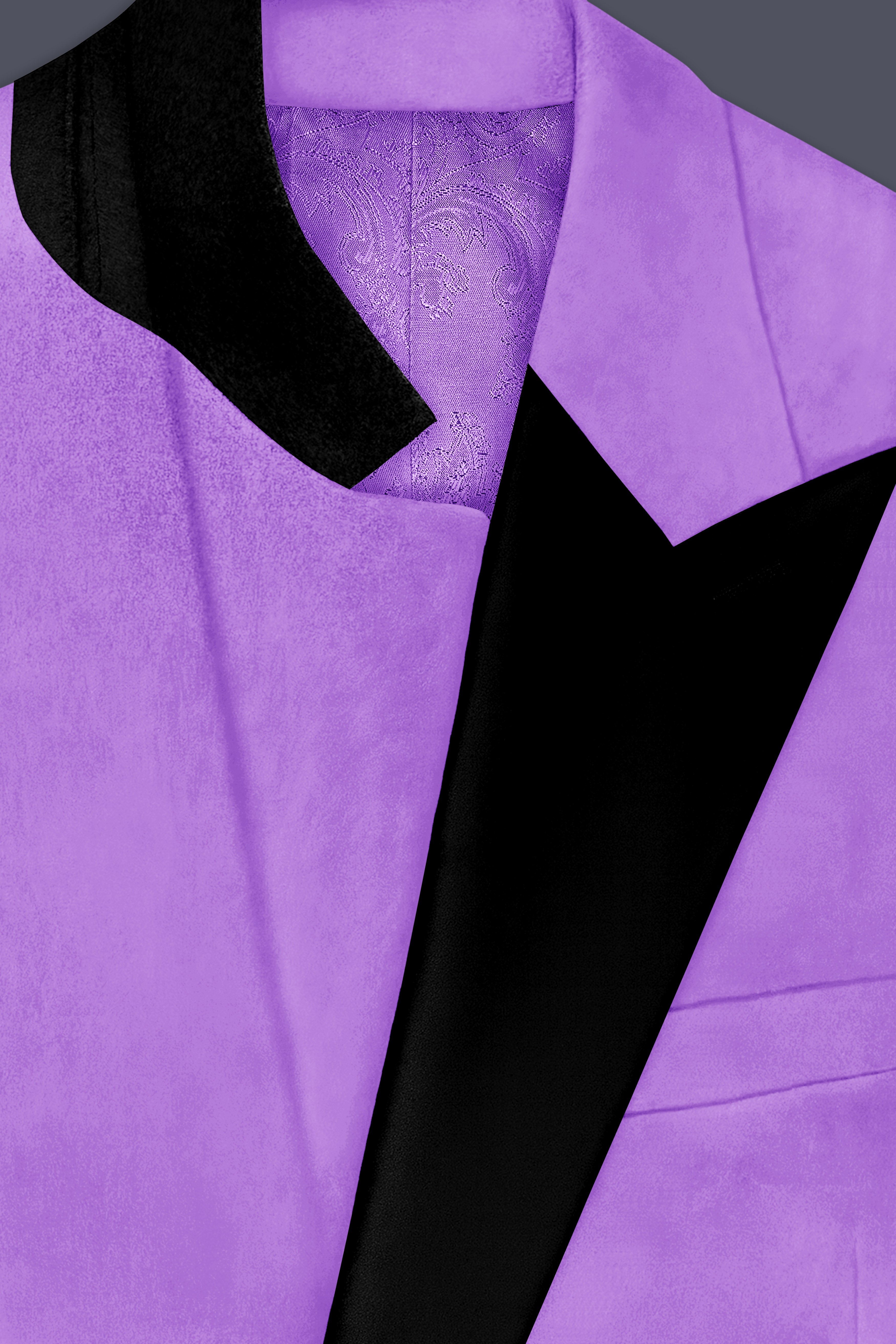 Orchid-Wisteria Purple Velvet Peak Lapel Tuxedo Suit