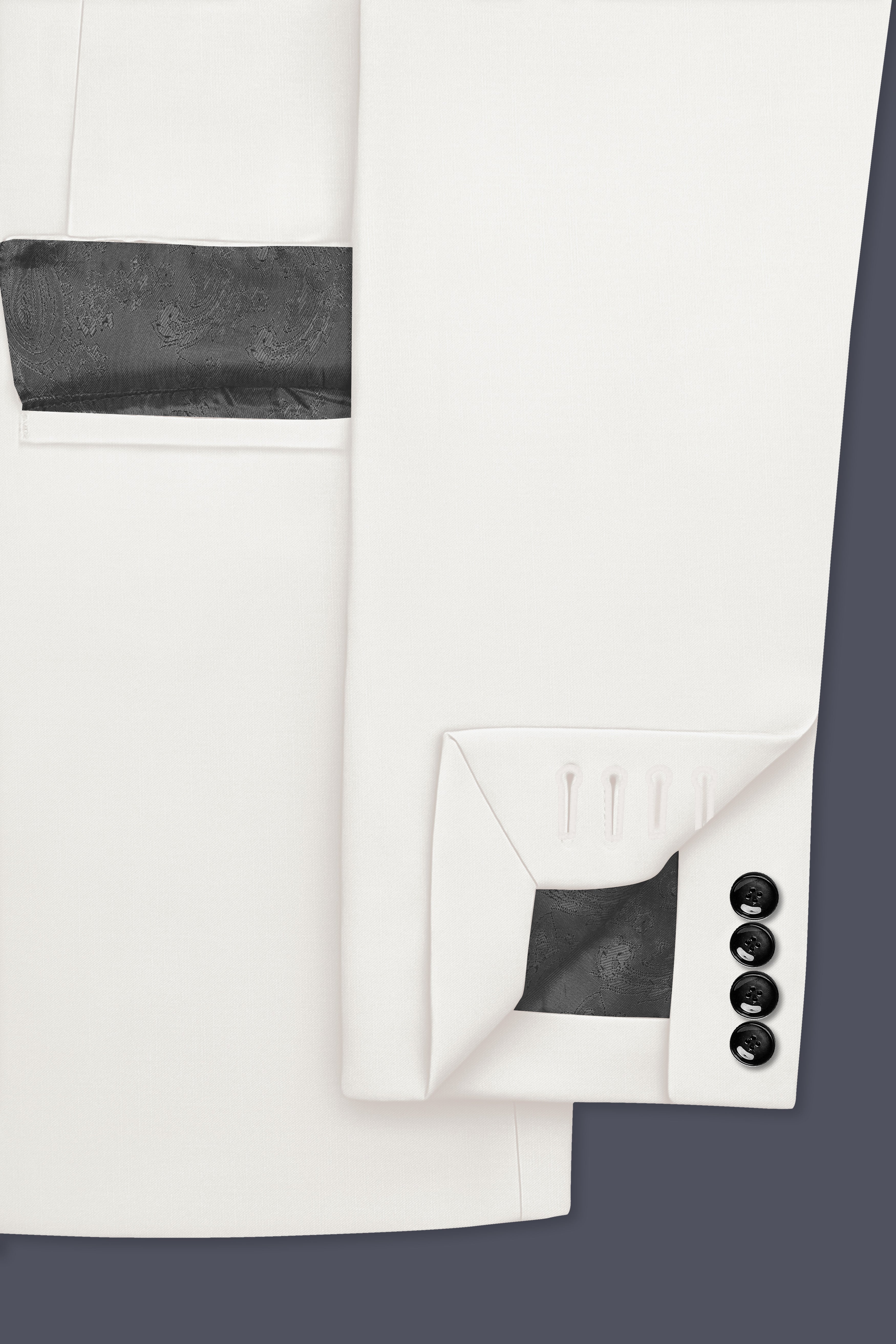 Ivory-Cararra Cream Wool Rich Single Breasted Slight Stretch Suit