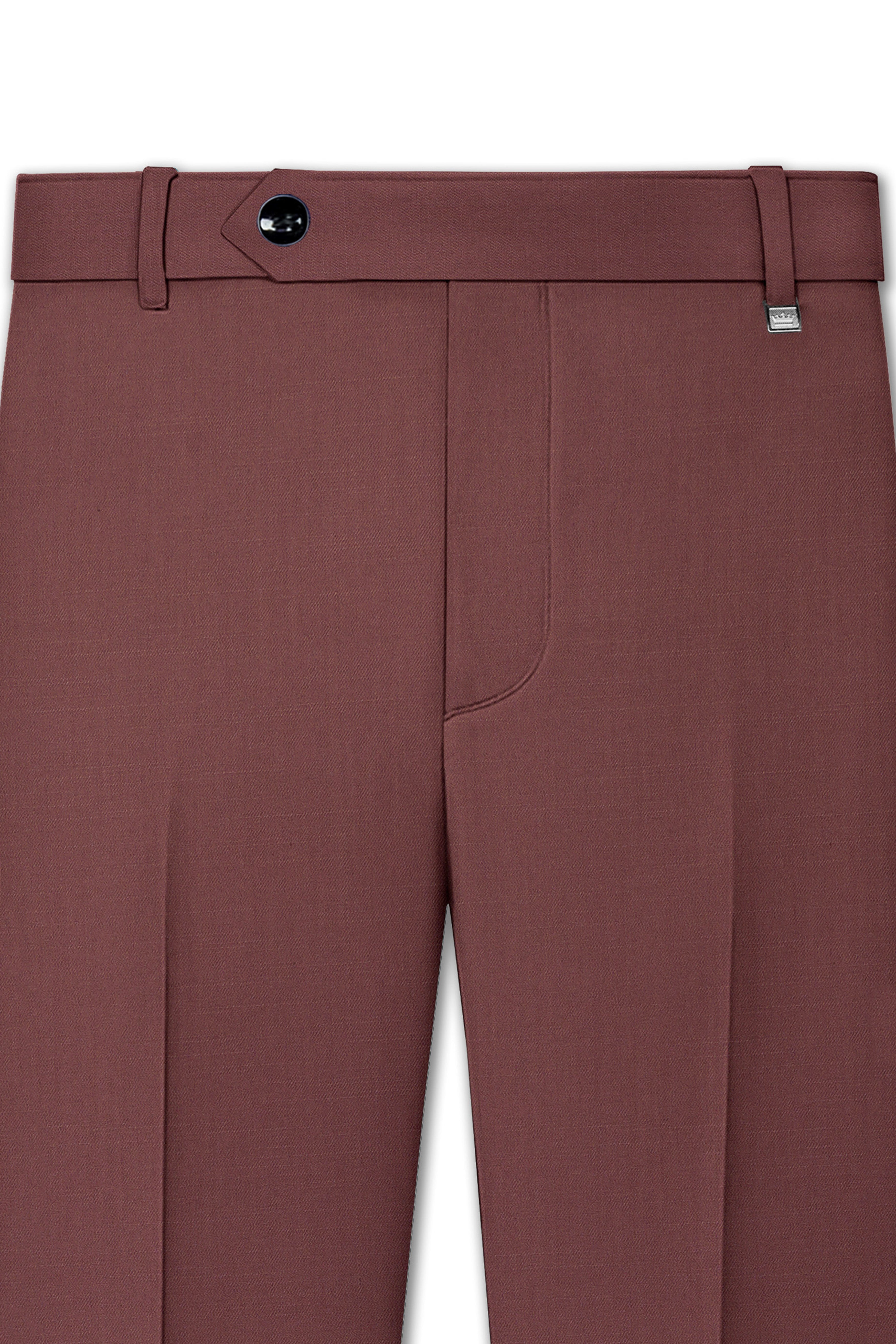 Heritage-Finch Maroon Wool Rich Cross Placket Bandhgala Slight Stretch Suit