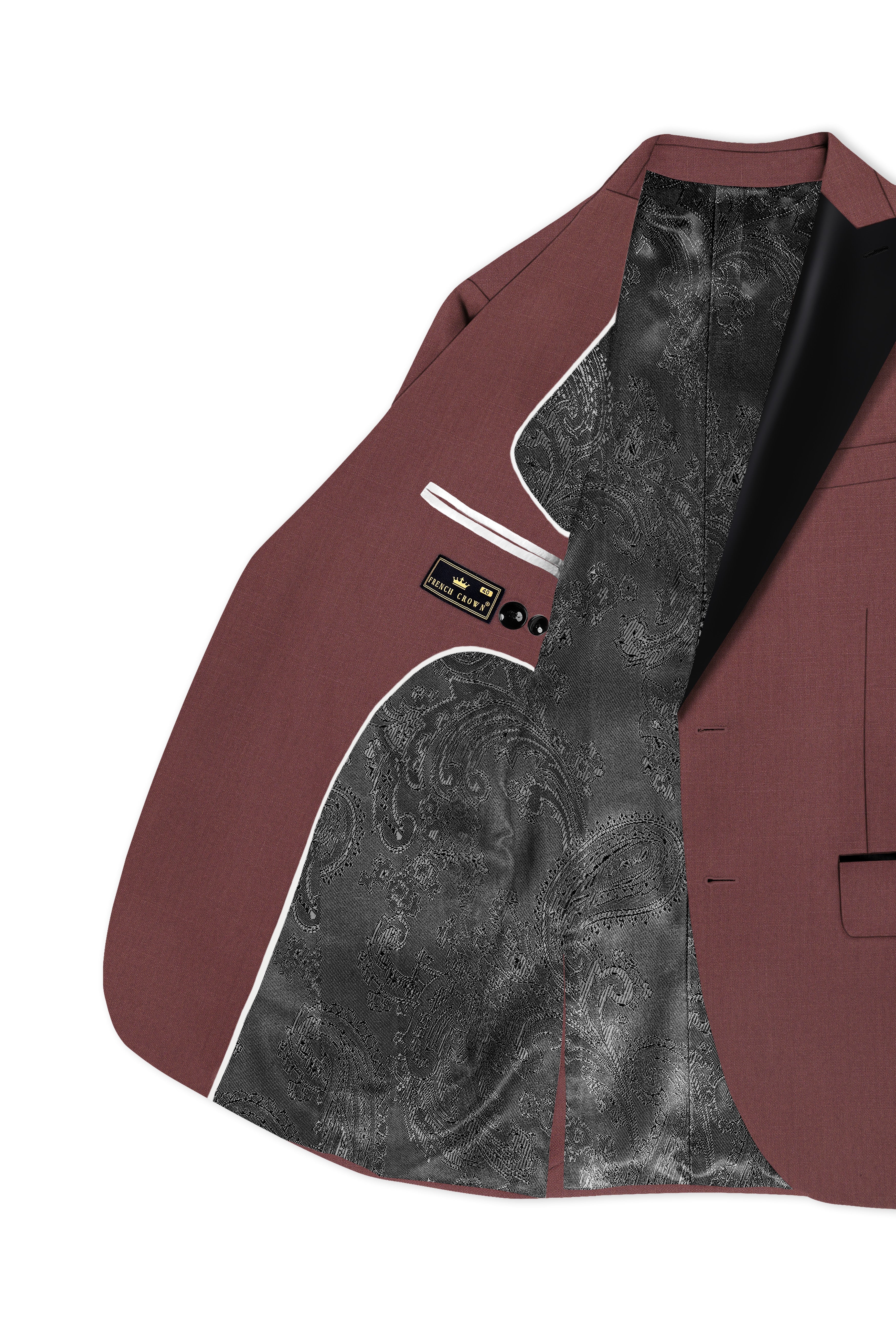 Heritage-Finch Maroon Wool Rich Peak Lapel Tuxedo Slight Stretch Suit