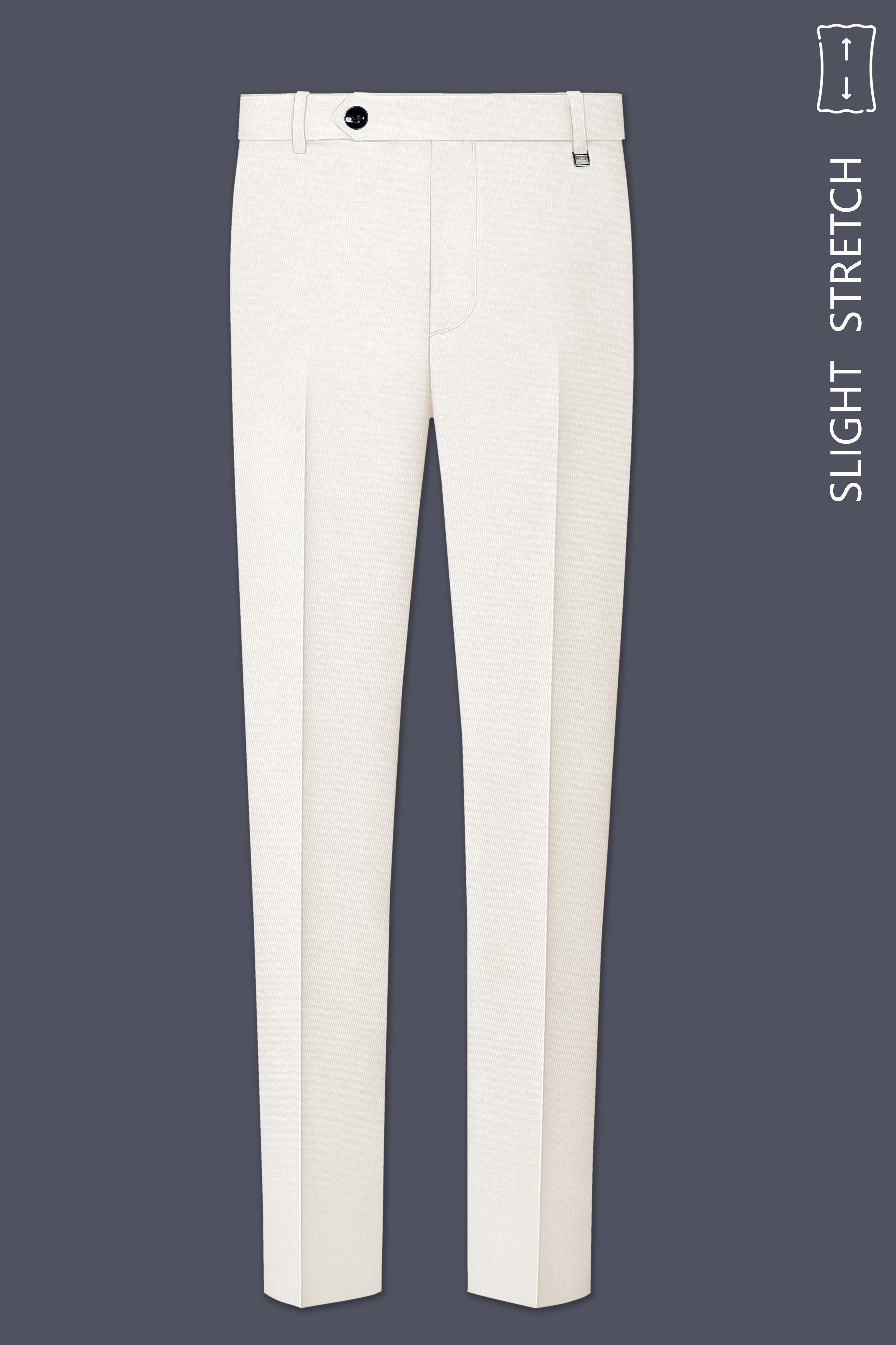 Ivory-Cararra Cream Wool Rich Peak Lapel Tuxedo Slight Stretch Suit