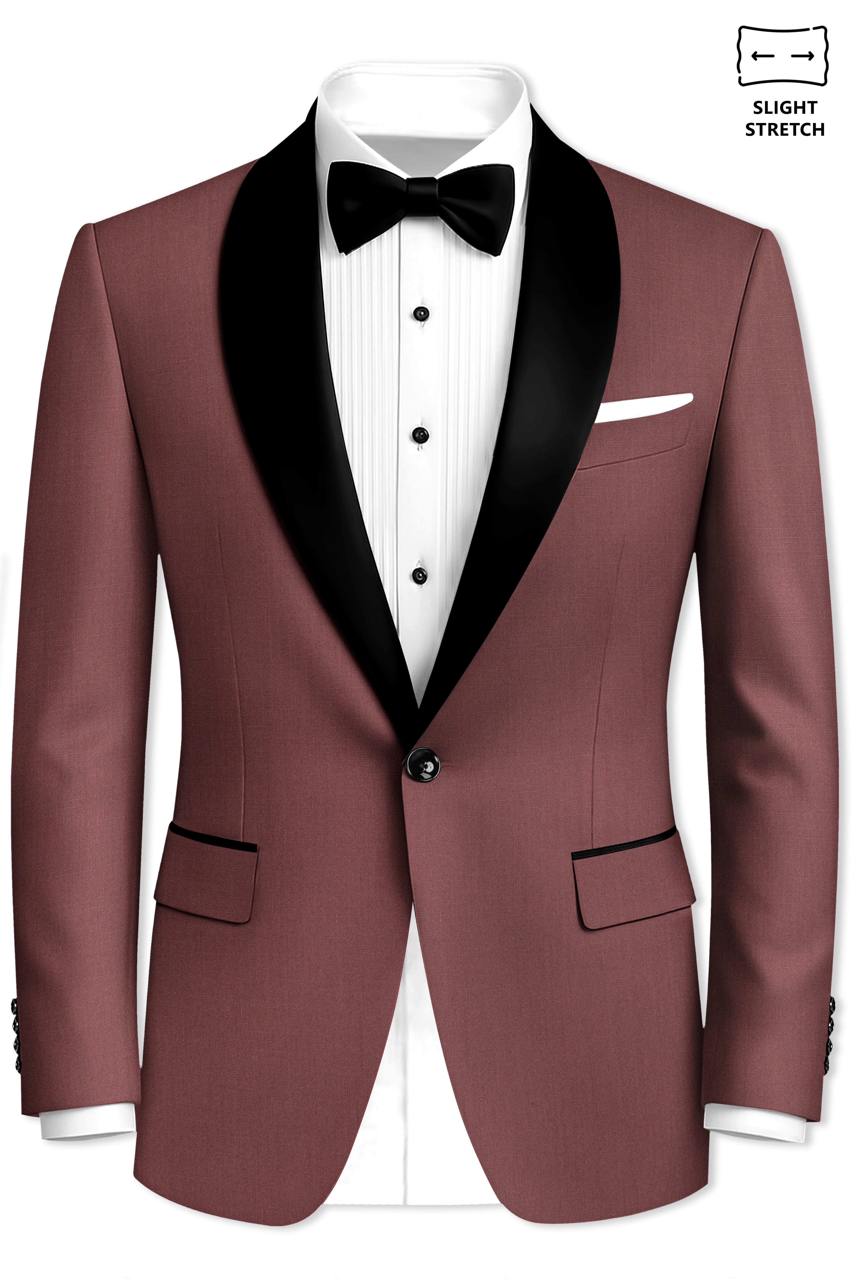 Heritage-Finch Maroon Wool Rich Tuxedo Slight Stretch Suit