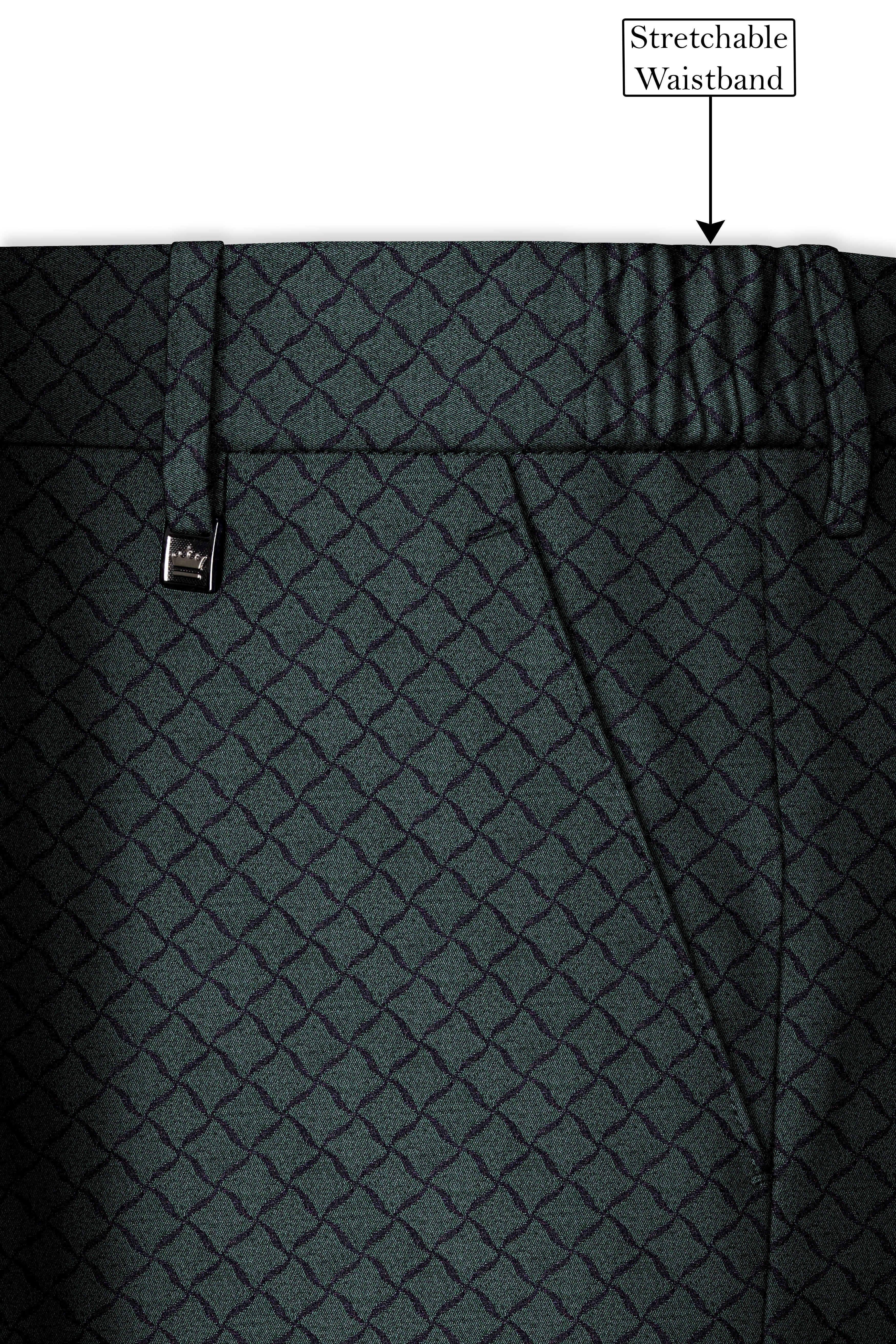Gunmetal Green Jacquard Textured Designer Single Breasted Suit