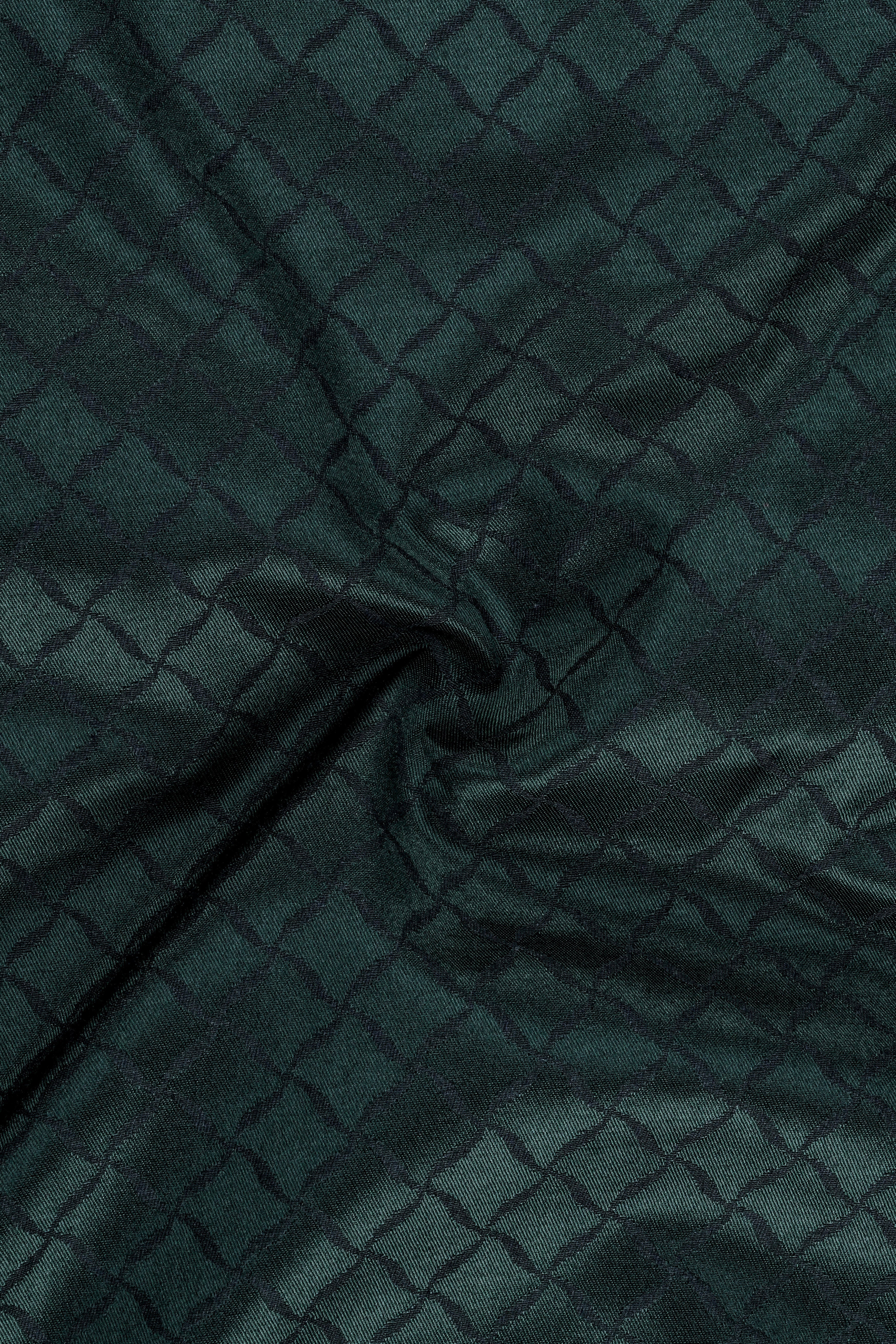 Gunmetal Green Jacquard Textured Designer Single Breasted Suit