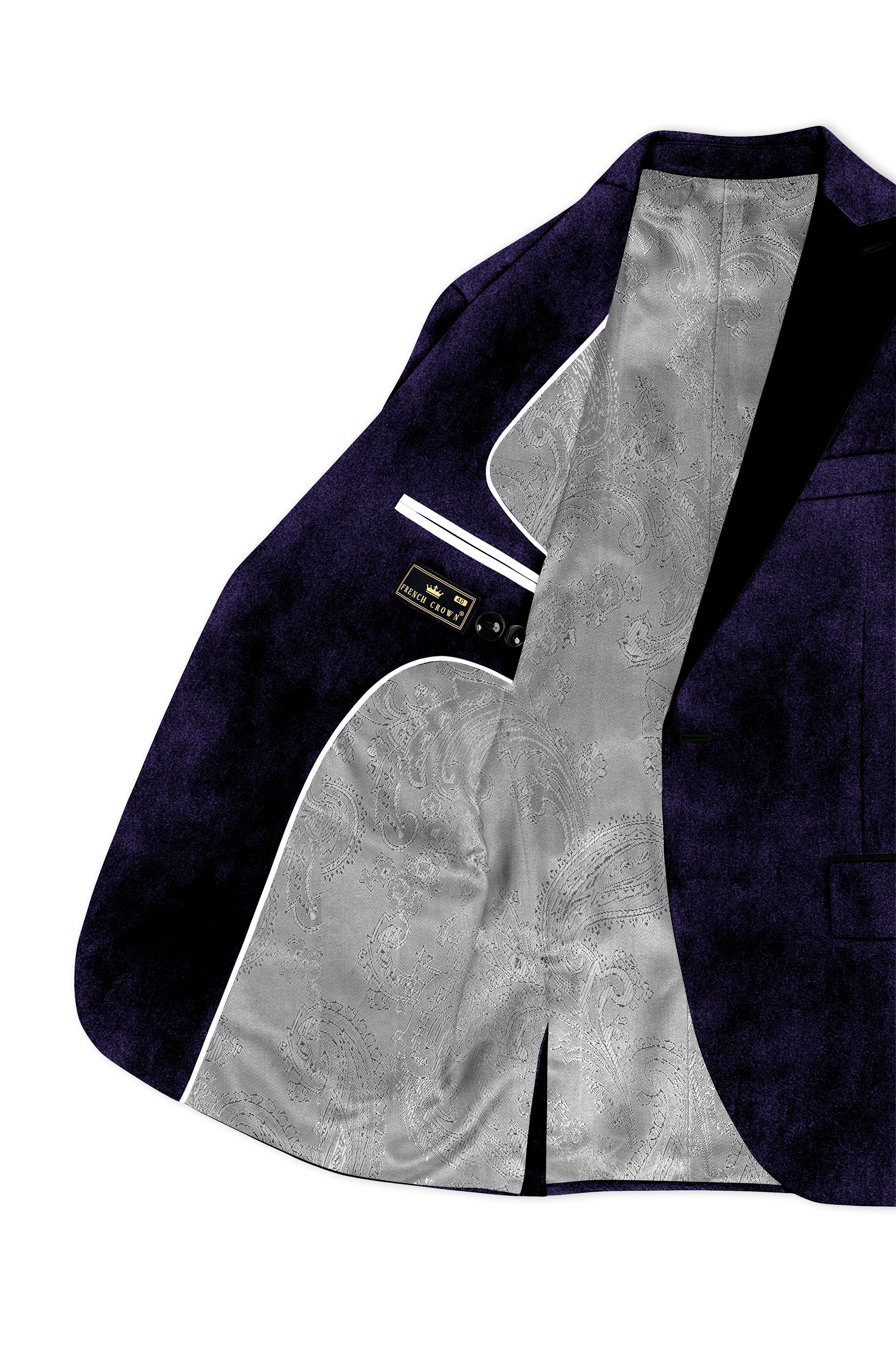 Majesty-Affair Royal Purple Velvet Peak Lapel Tuxedo Suit