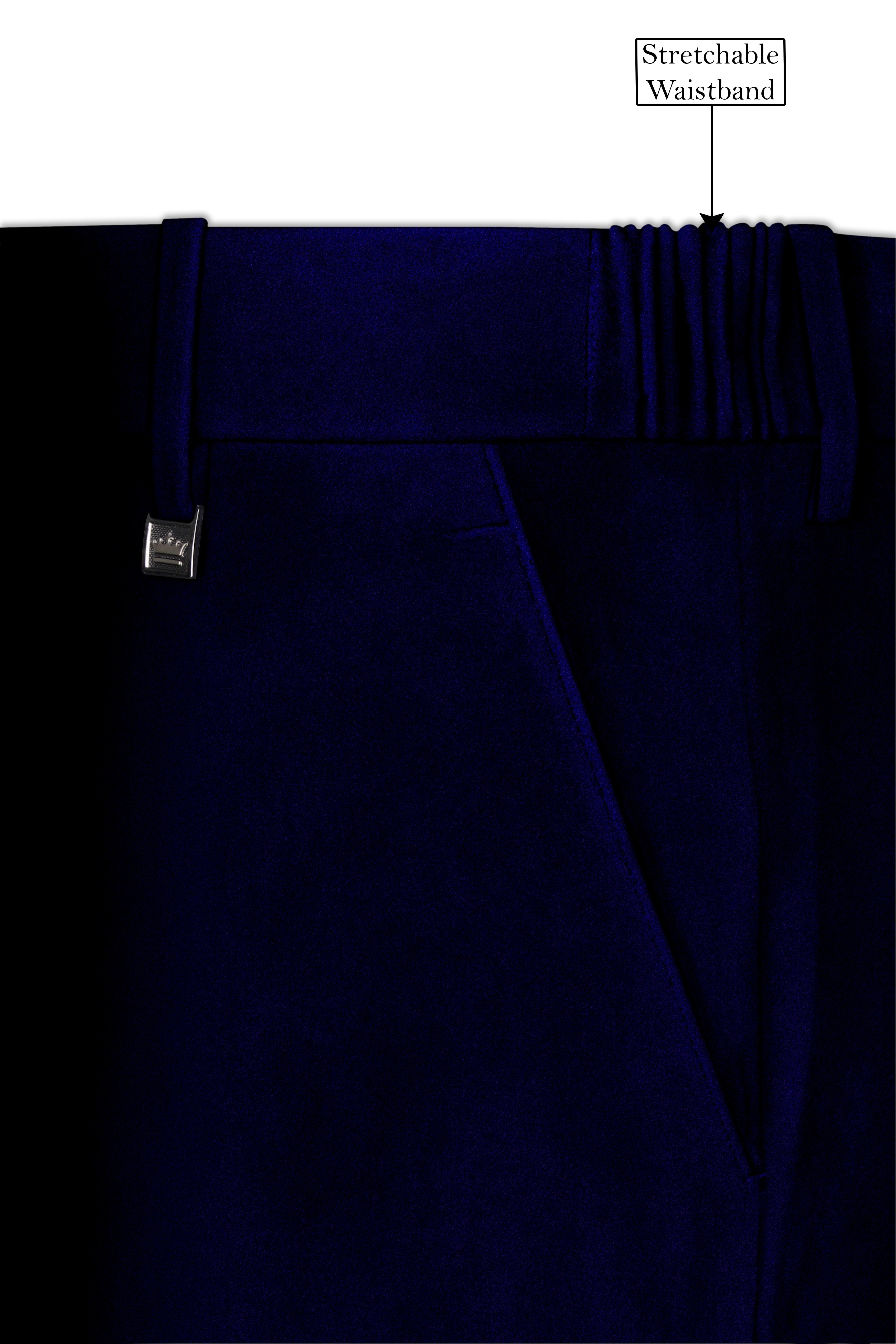 Aether-Stratos Blue Velvet Peak Lapel Tuxedo Suit