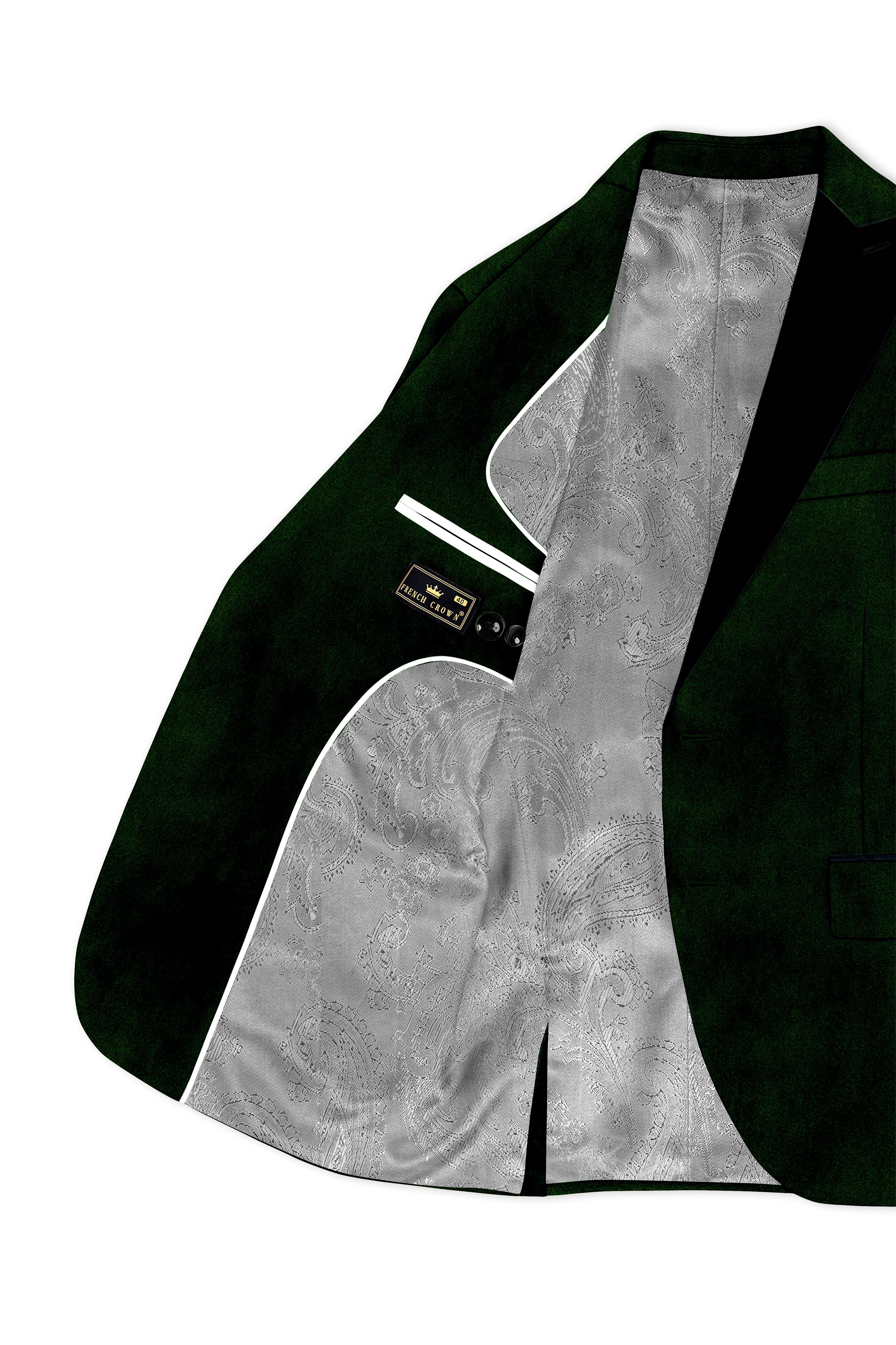 Emerald-Sacramento Green Velvet Peak Lapel Tuxedo Suit