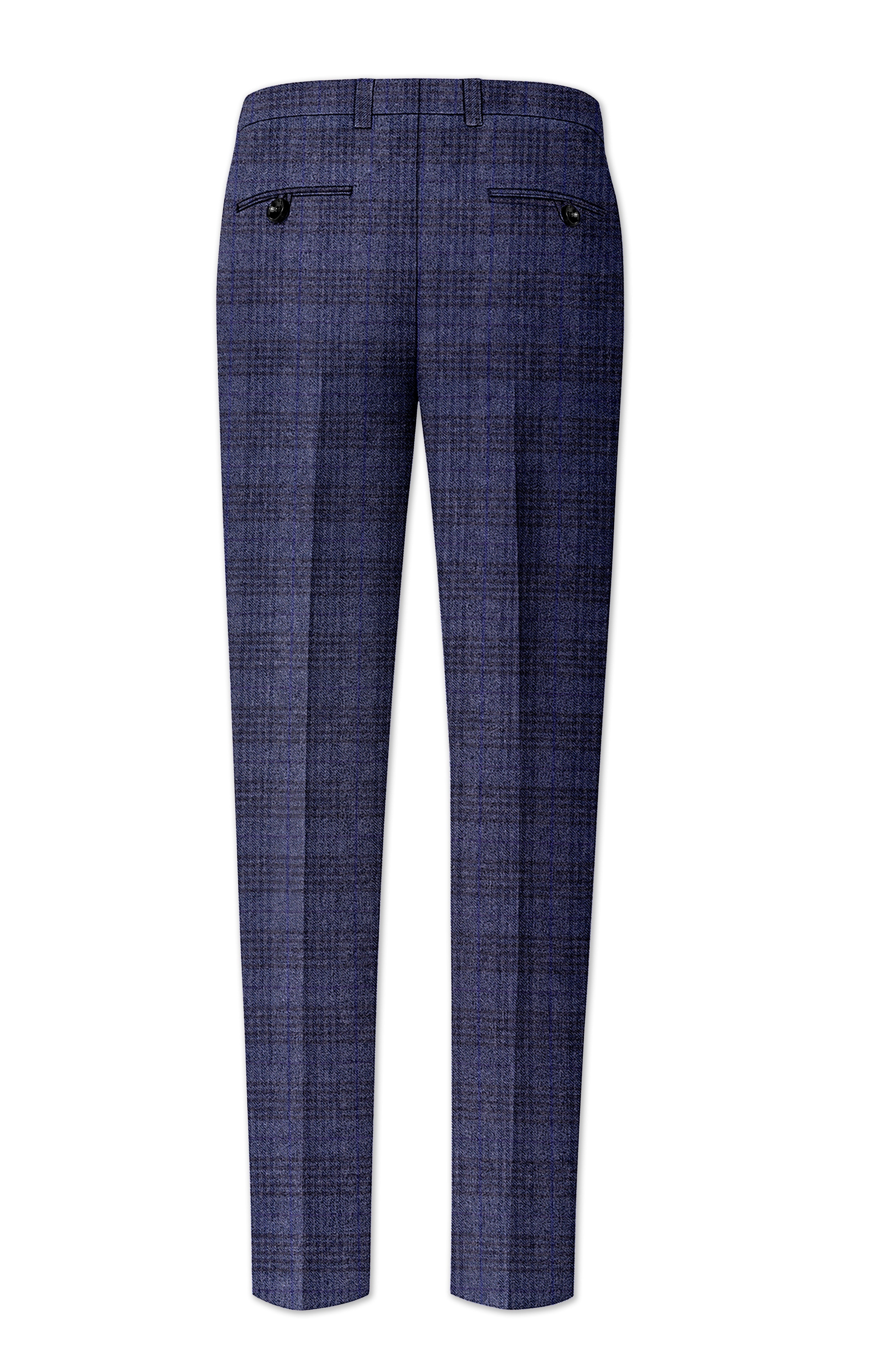 Horizon-Martinique Blue windowpane Tweed Double Breasted Suits