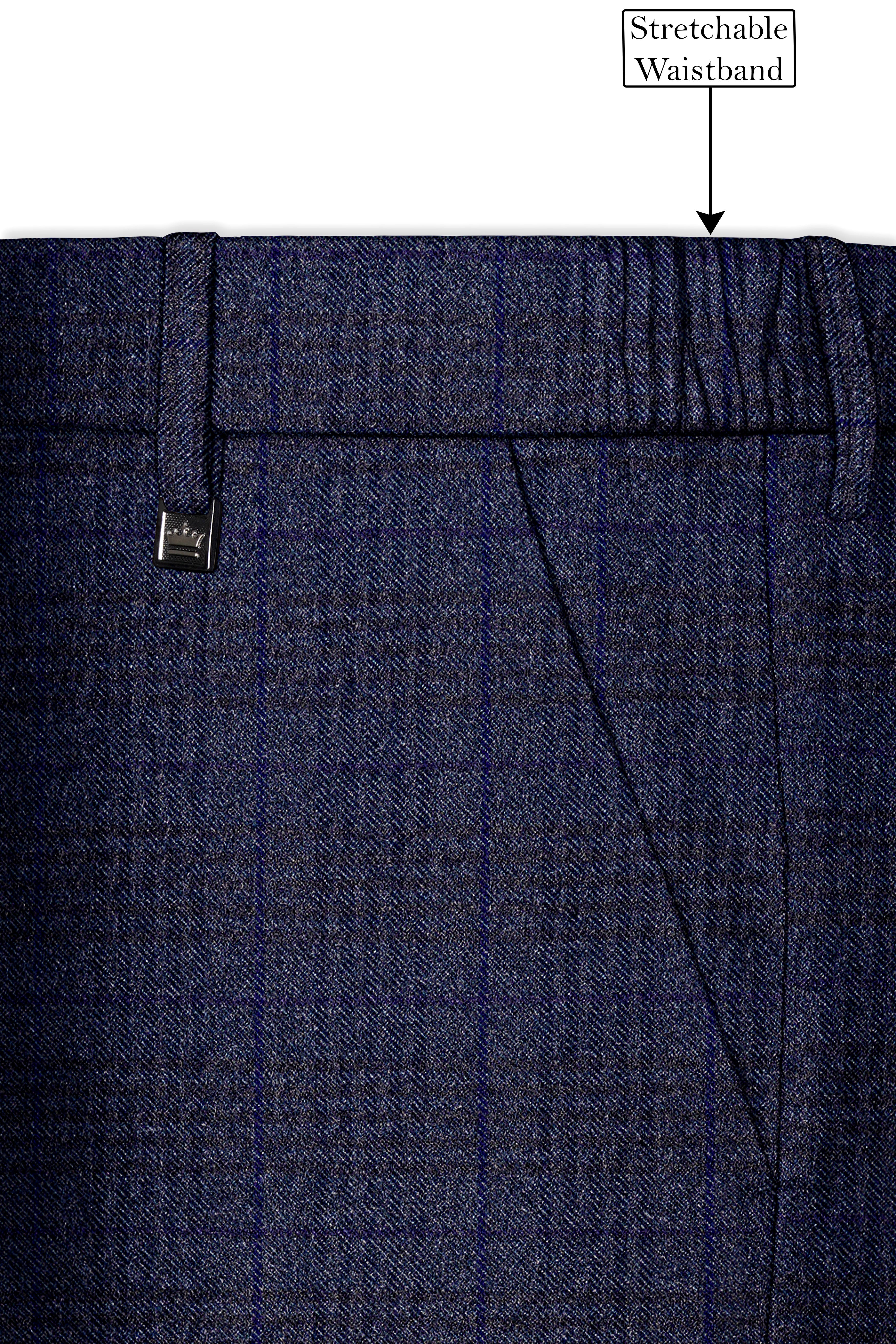 Horizon-Martinique Blue windowpane Tweed Double Breasted Suits