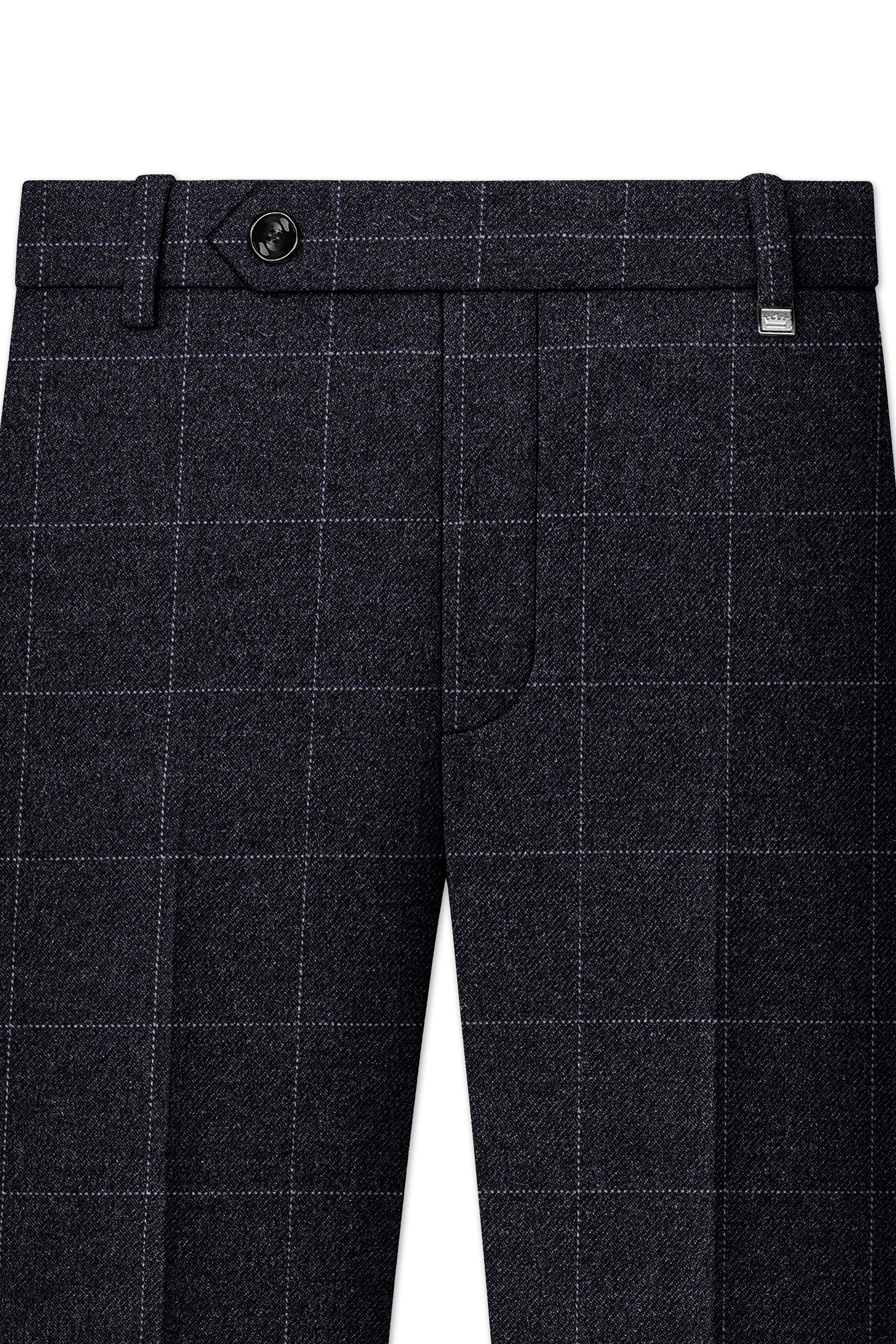 Fenrir-Shark Gray windowpane Tweed Double Breasted Suits