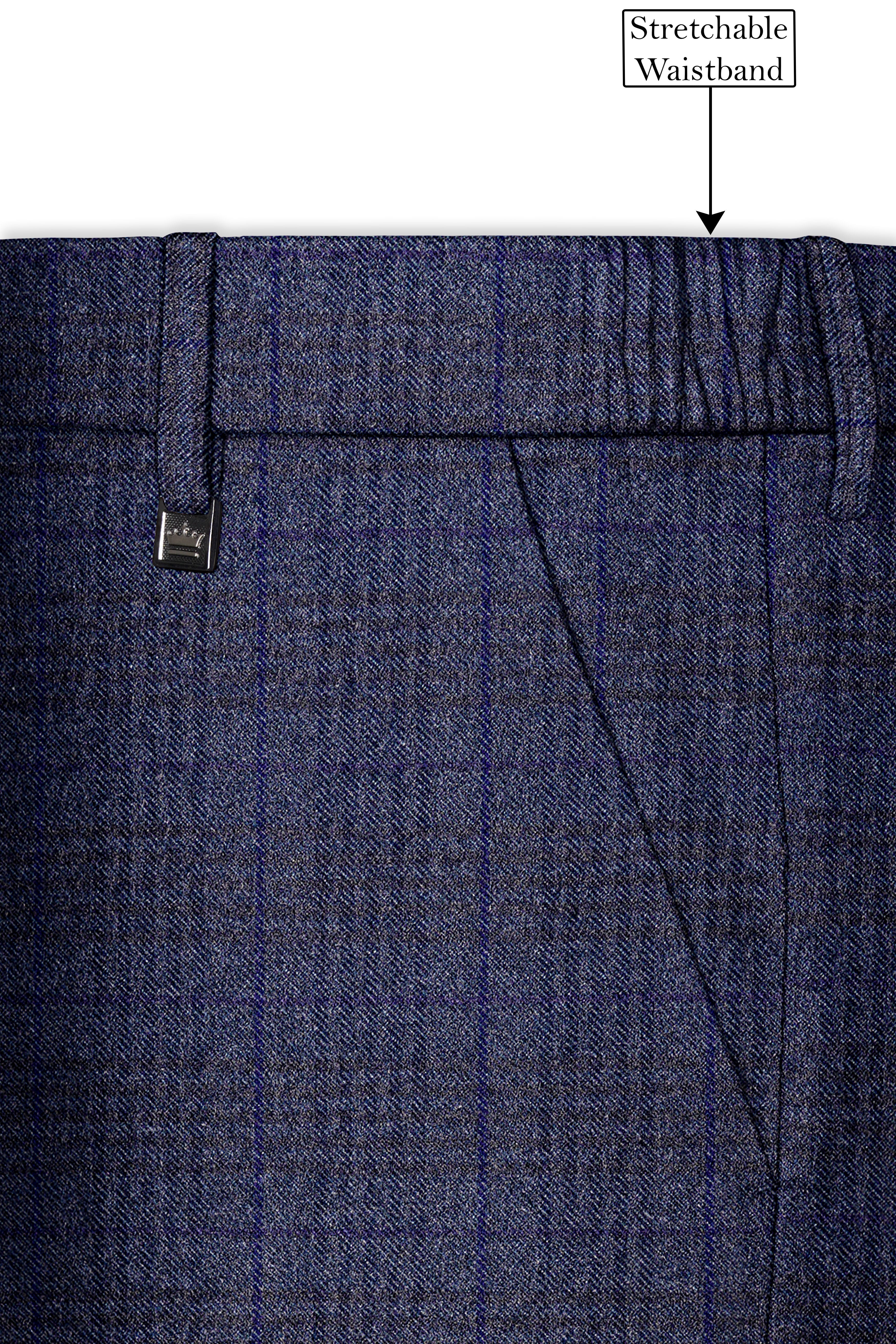 Horizon-Martinique Blue windowpane Tweed Single Breasted Sports Suits