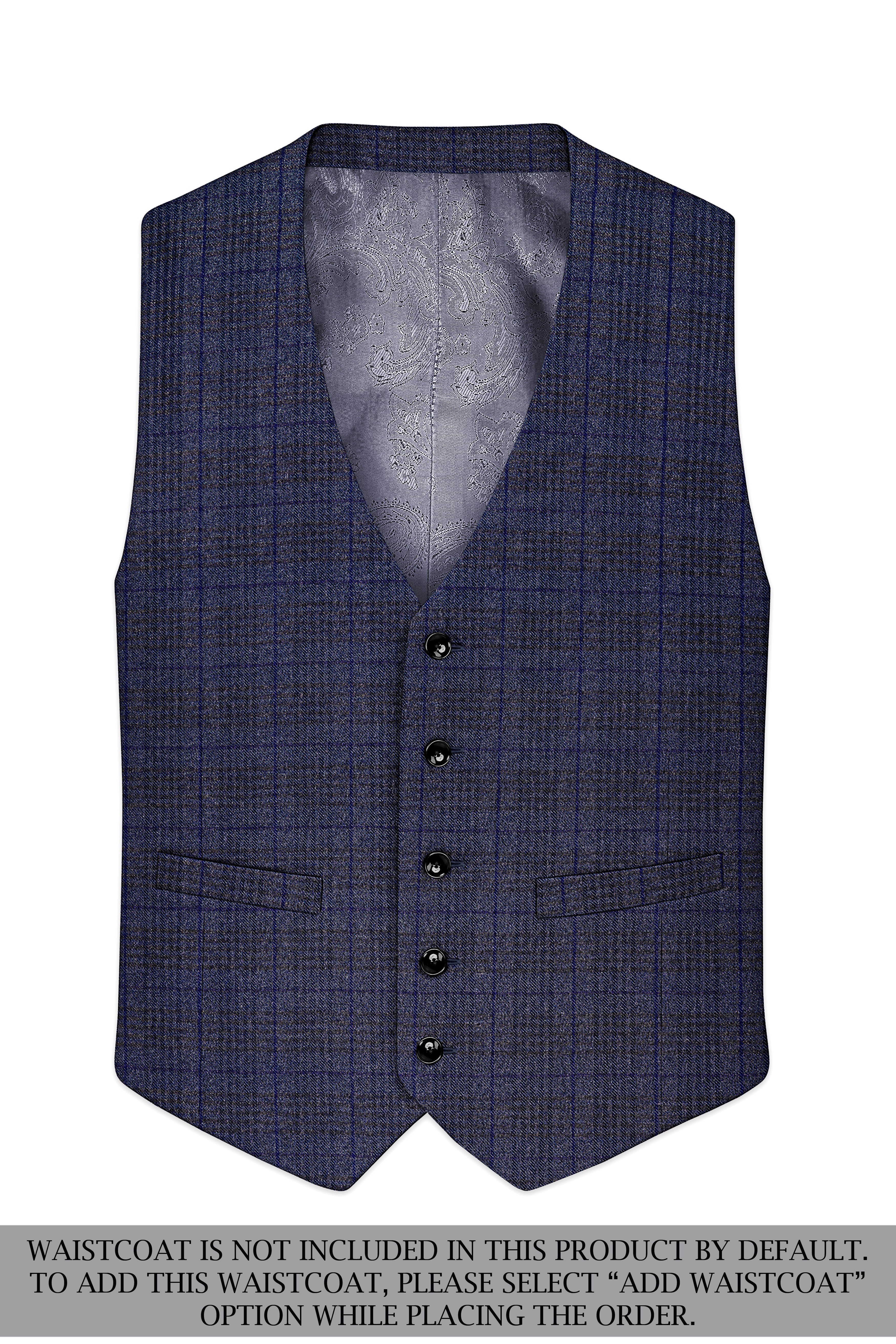 Horizon-Martinique Blue windowpane Tweed Single Breasted Sports Suits