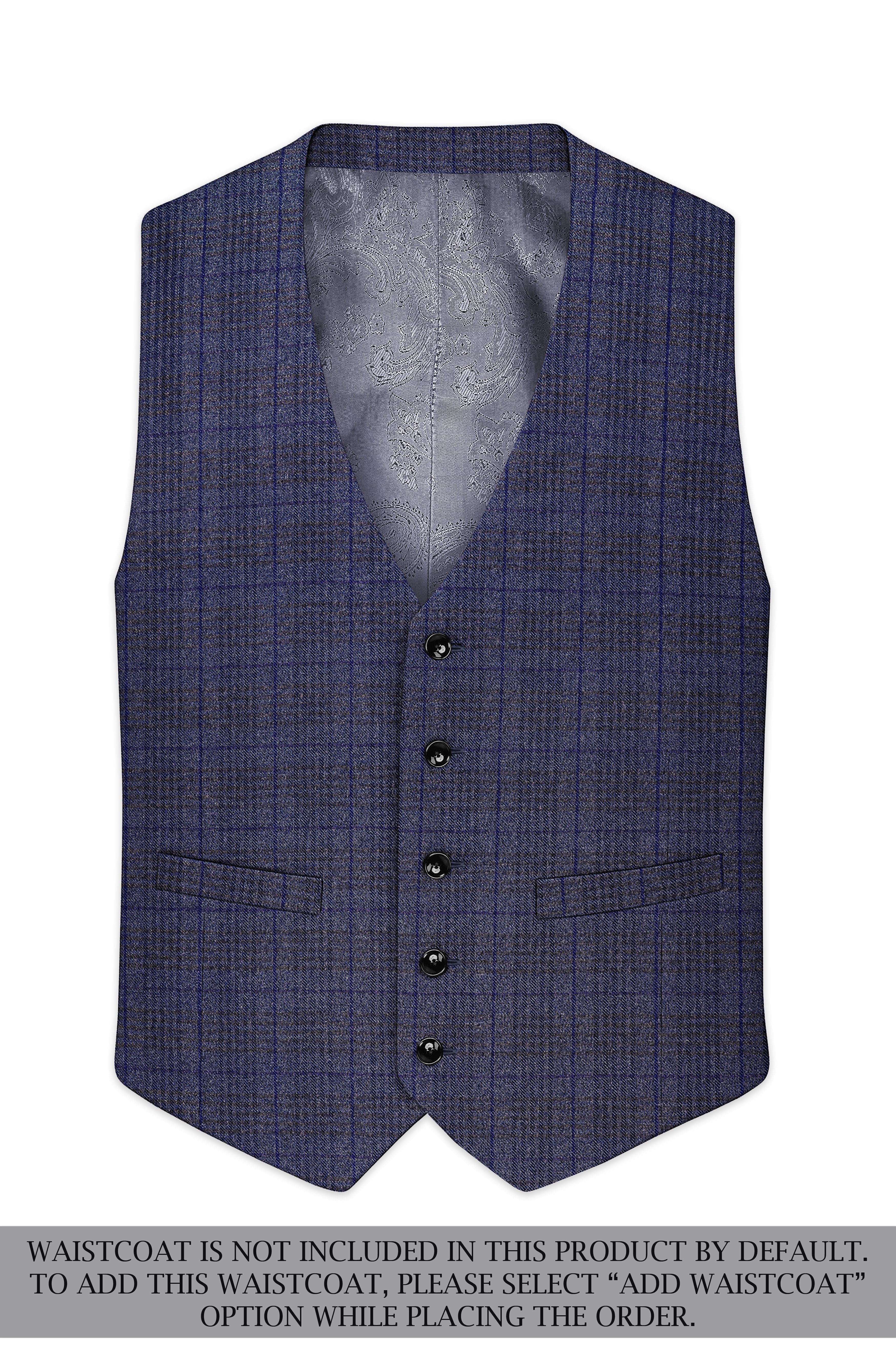 Horizon-Martinique Blue windowpane Tweed Single Breasted Sports Suits