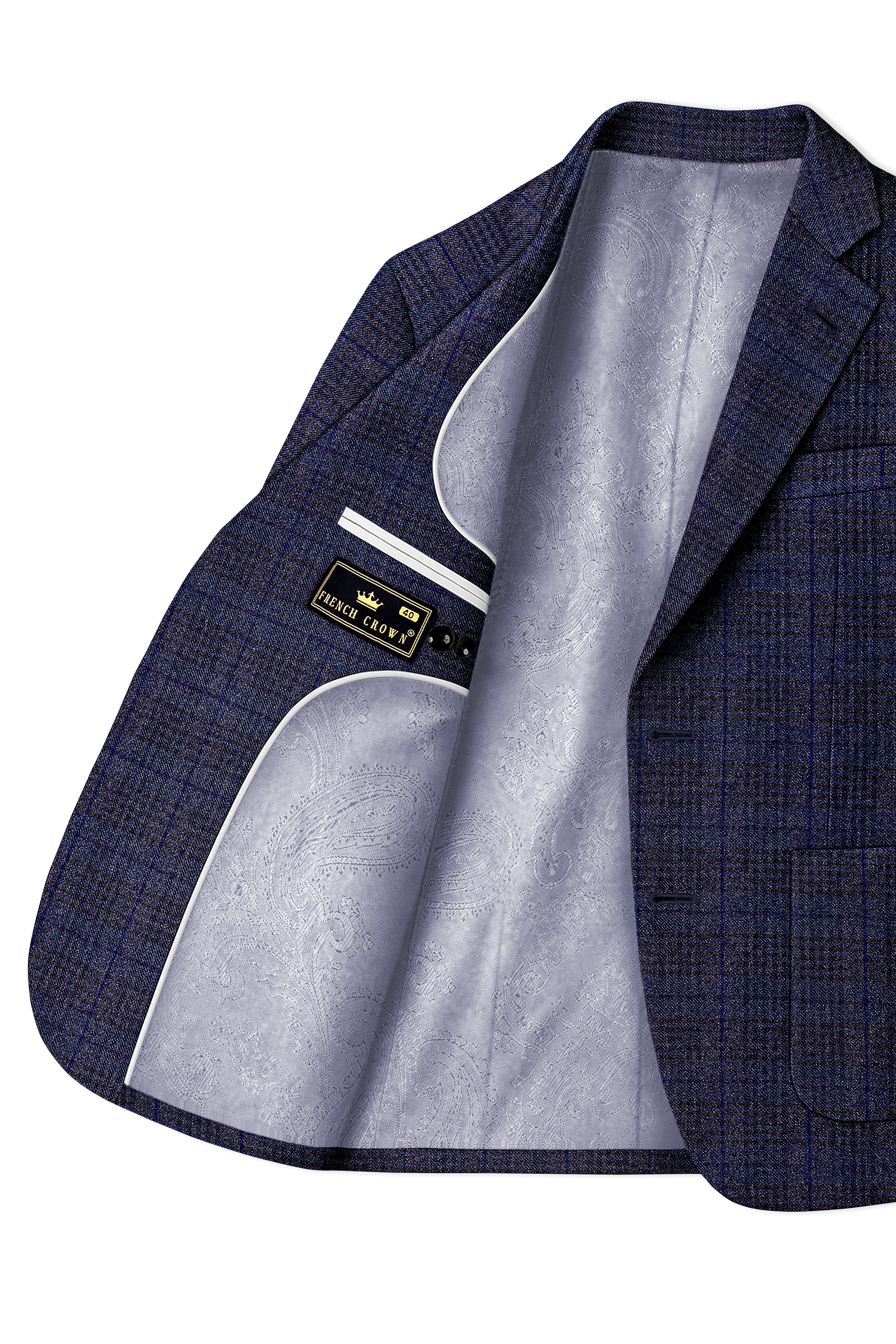 Horizon-Martinique Blue windowpane Tweed Single Breasted Sports Suits
