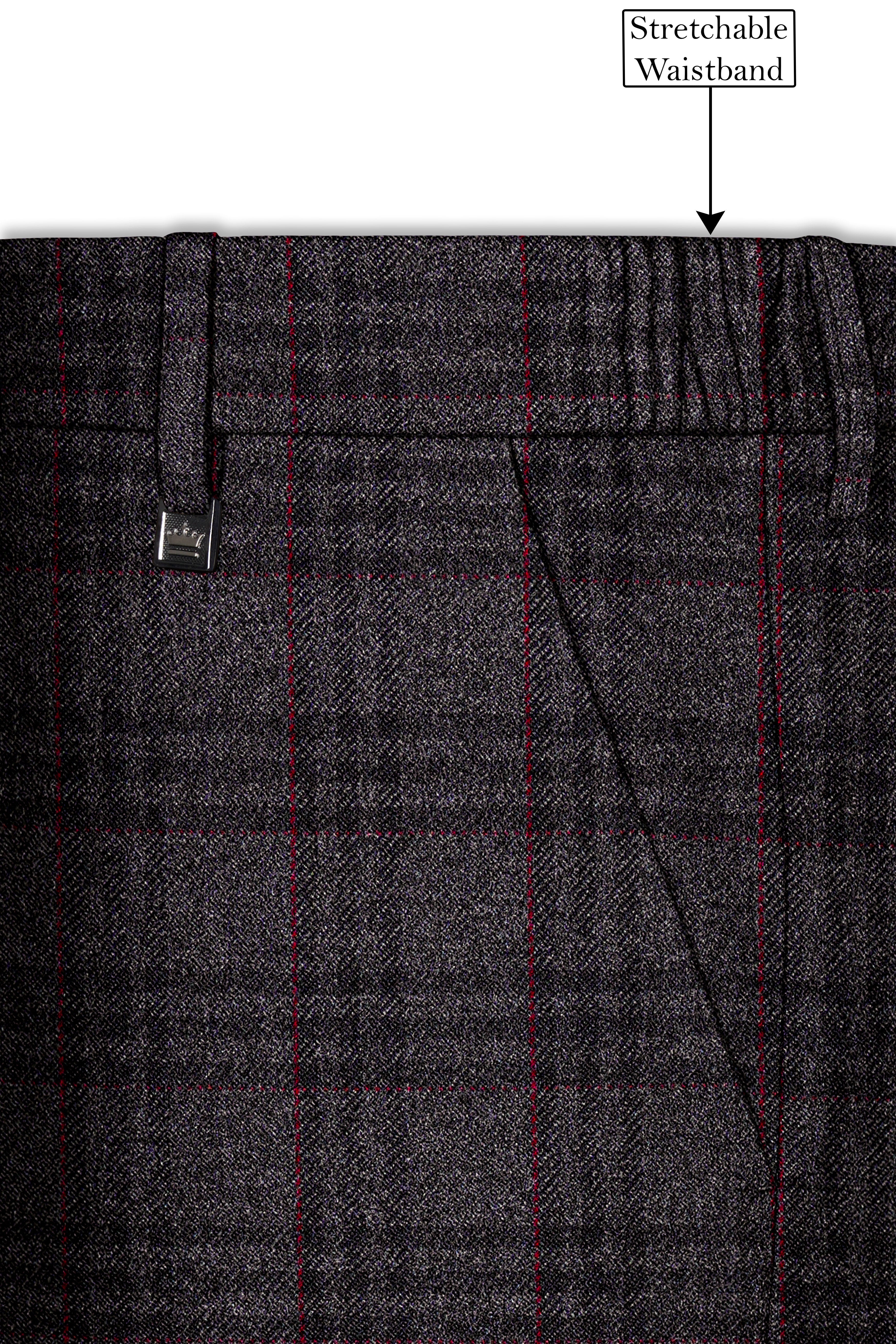 Velours-Ship Gray Plaid Tweed Single Breasted Sports Suits