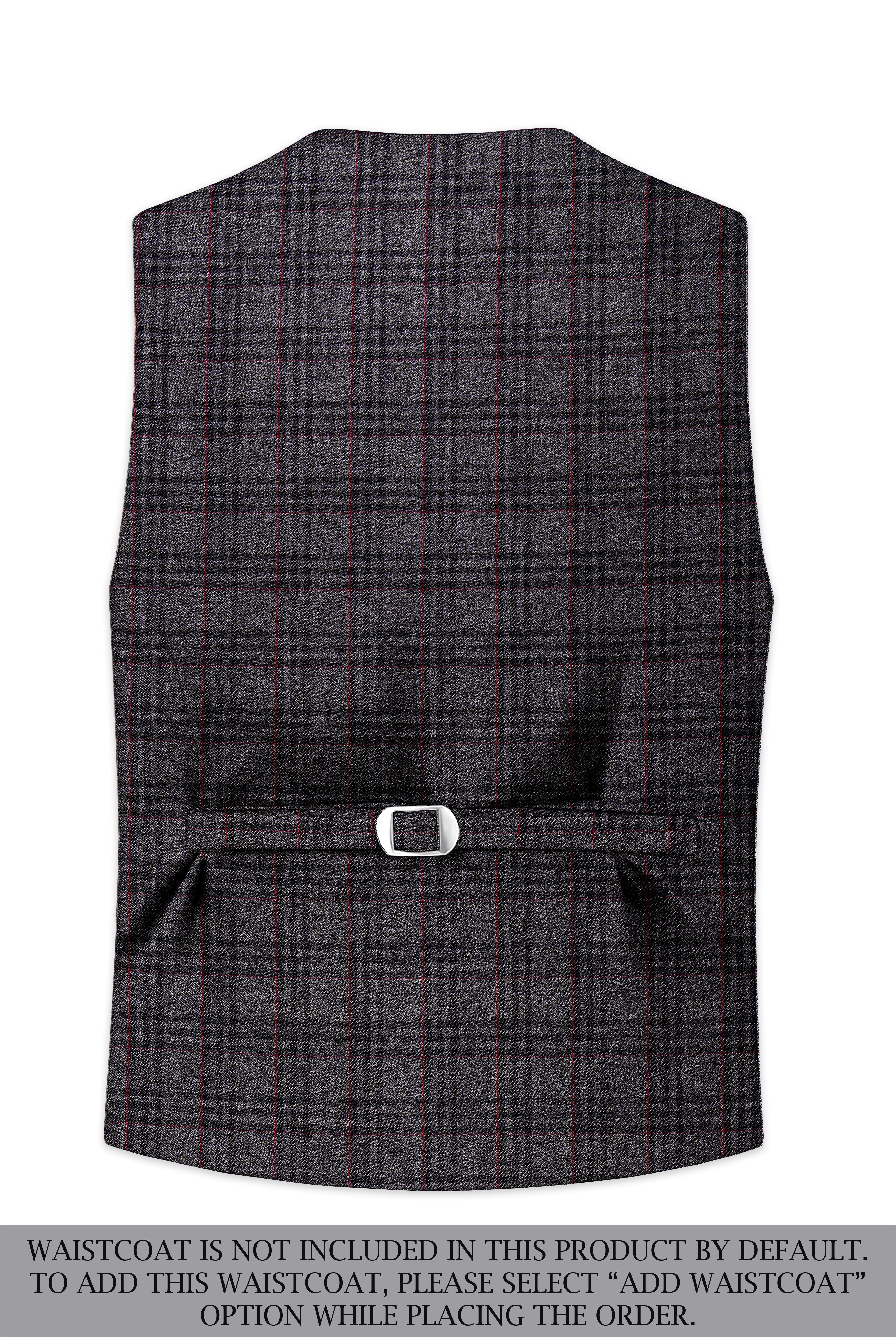 Velours-Ship Gray Plaid Tweed Single Breasted Sports Suits