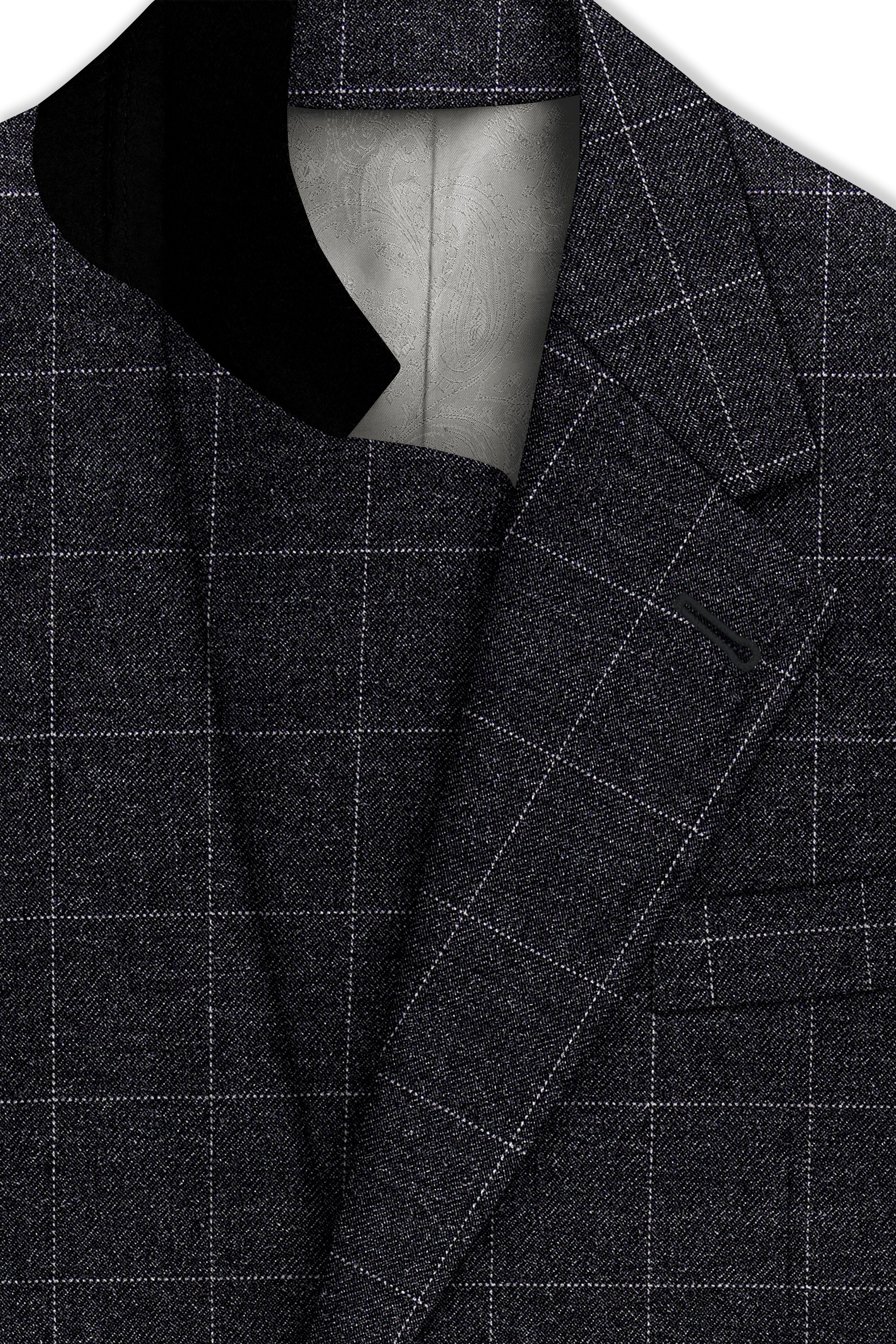 Fenrir-Shark Gray windowpane Tweed Single Breasted Sports Suits