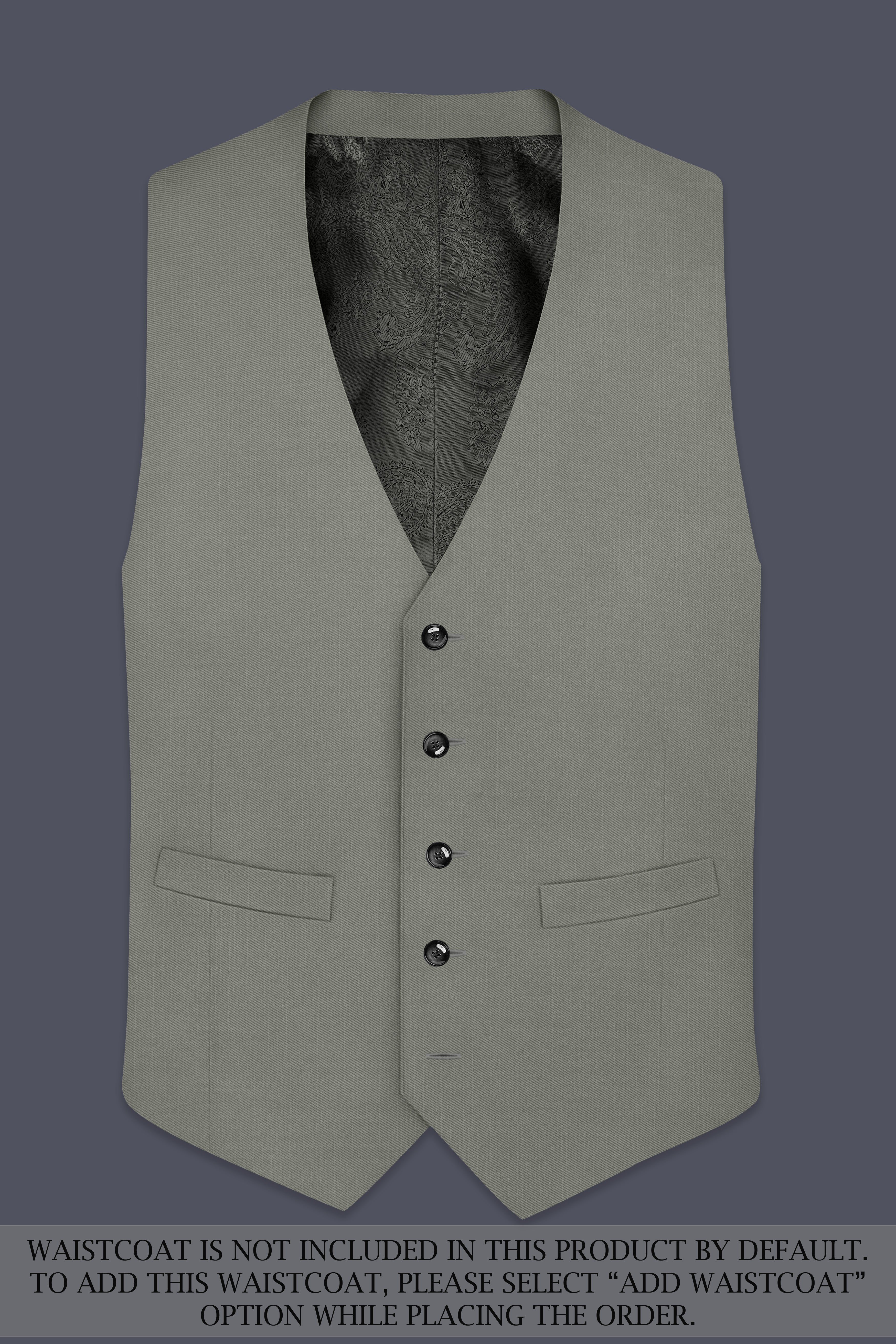 Verdure-Sage Green Wool Rich Tuxedo Slight Stretch Suits