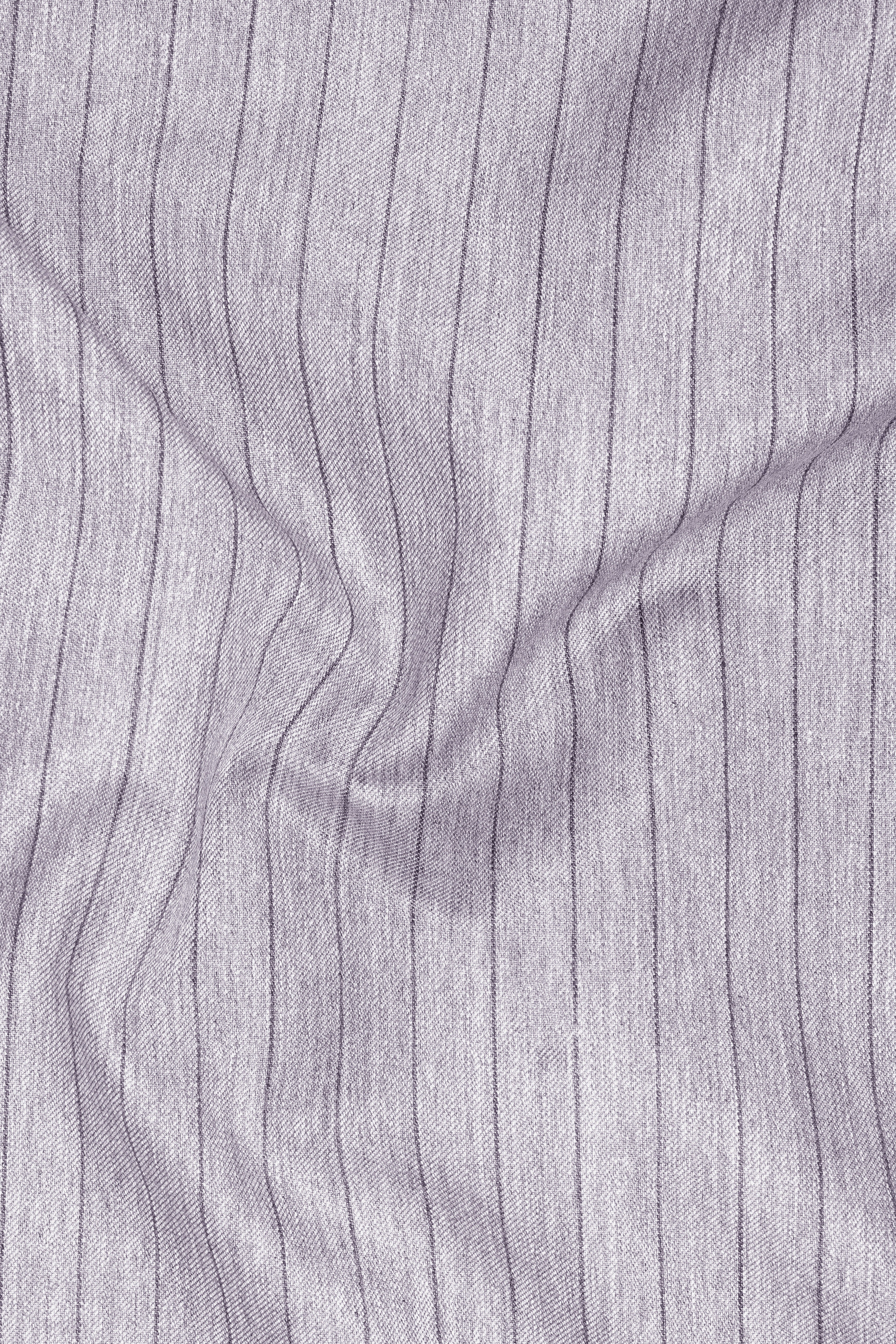 Grisvoro-Sterling Gray Pin Striped Wool Rich Slight Stretch Double Breasted Suit