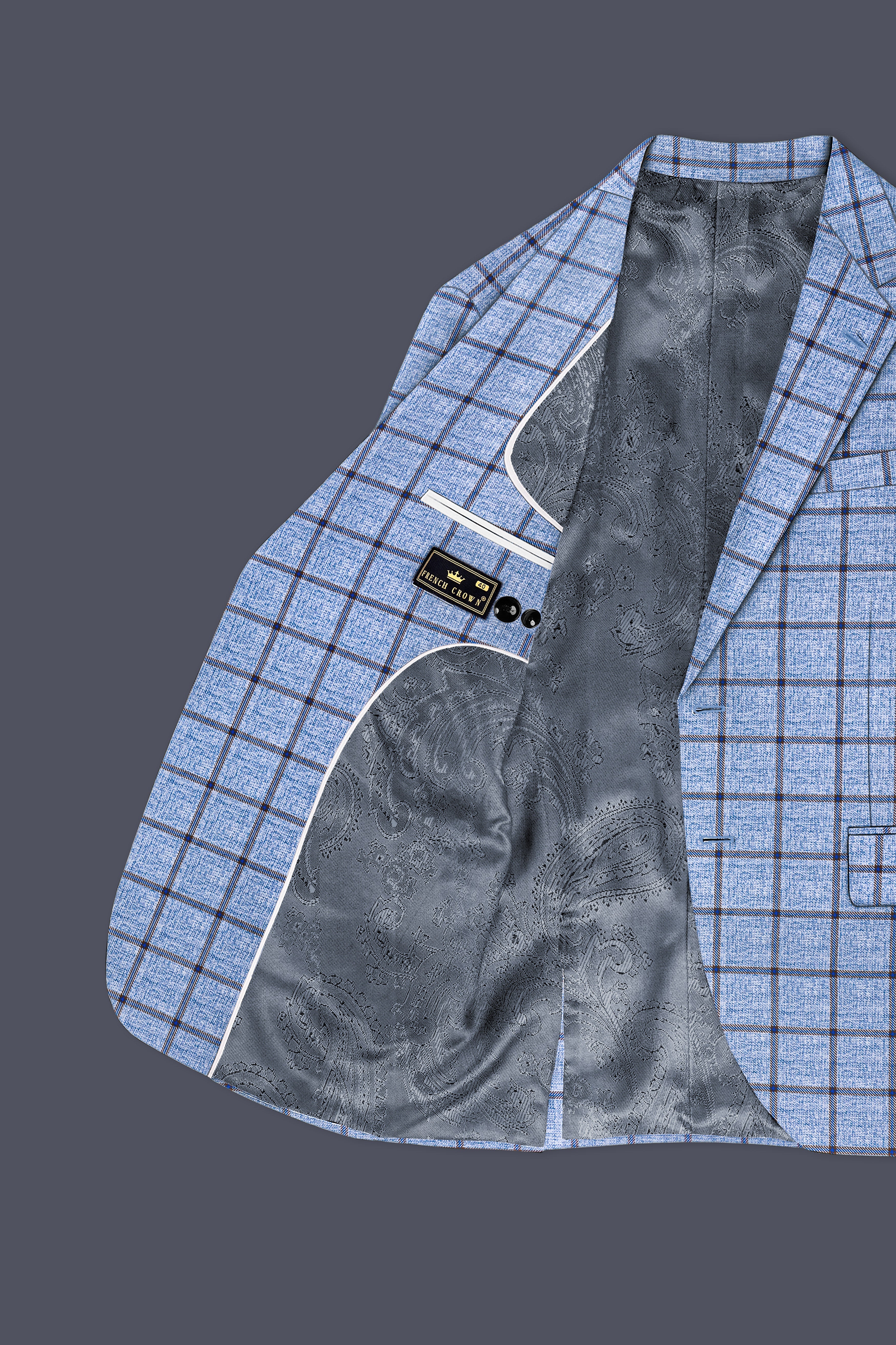 Mistrel-Spun Pearl Blue Windows Wool Rich Single Breasted Suit