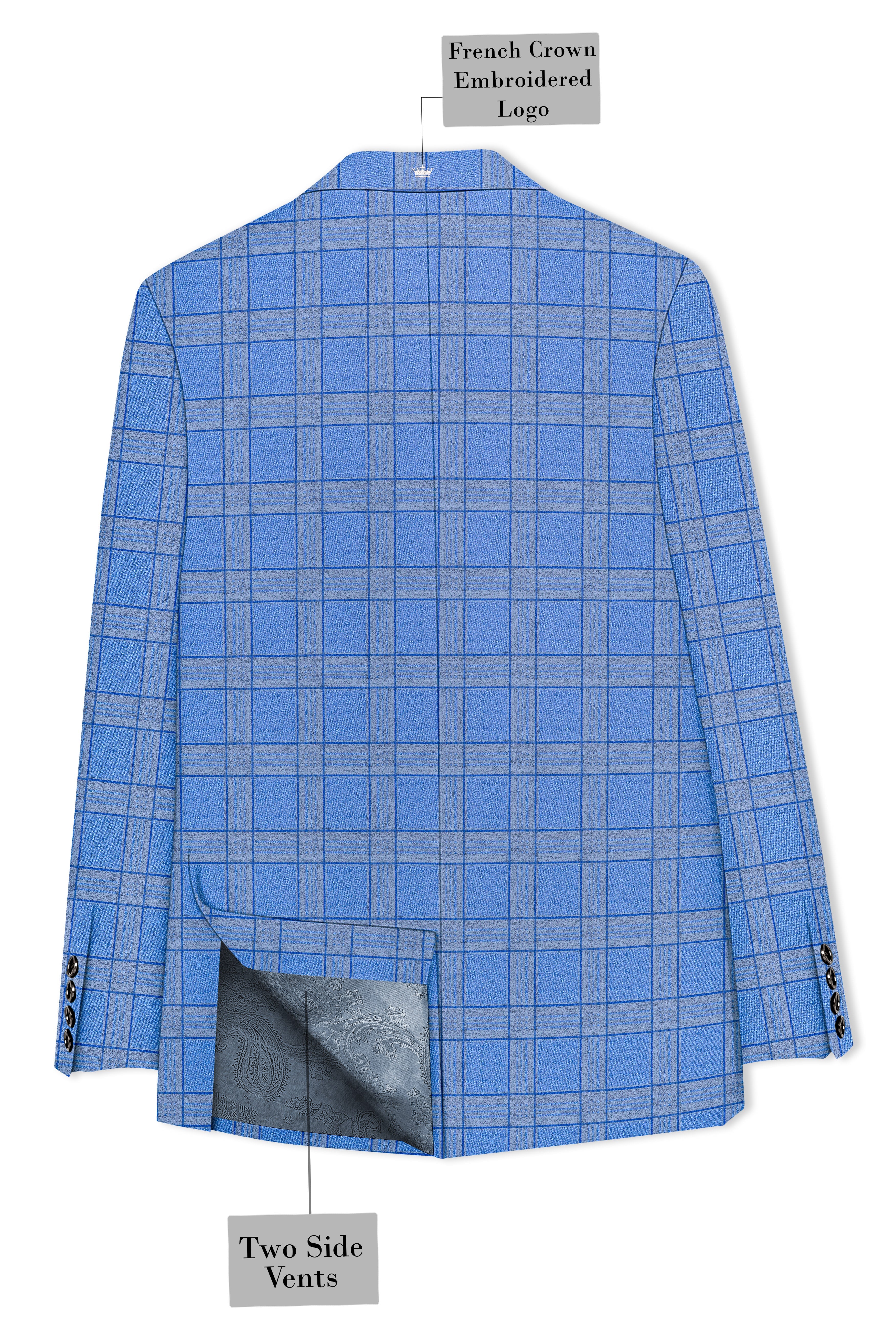 Mariner-Danube Blue Wool Blend Double Breasted Suit